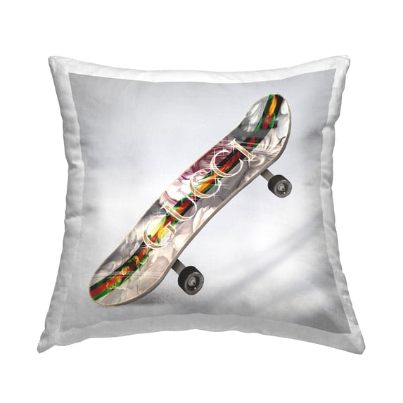 Stupell Industries Bling Fashion Skateboard Glam Style Brand Design by Ziwei Li Throw Pillow
