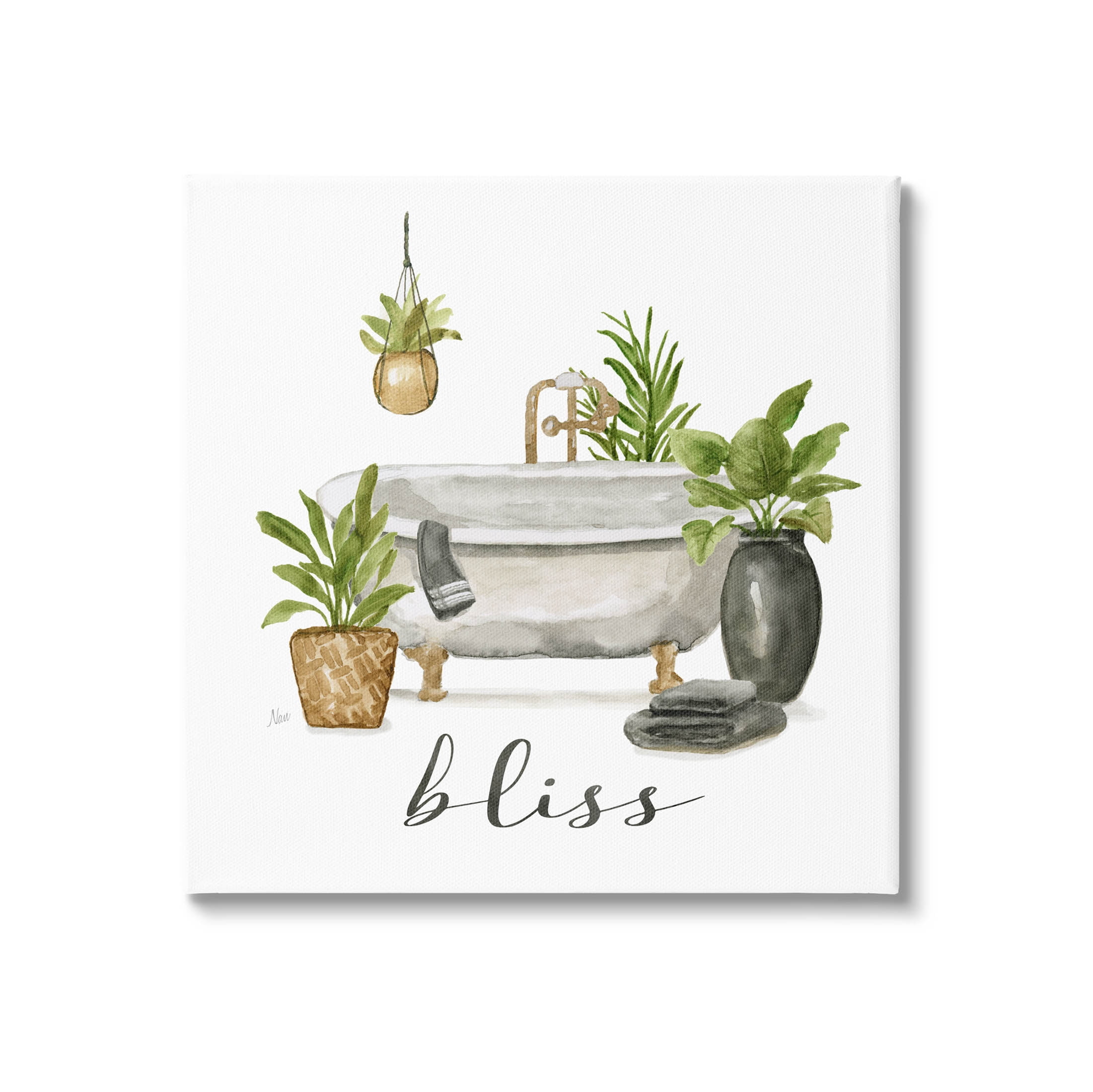 Stupell Industries Bliss Various Potted Plants Graphic Art Gallery Wrapped Canvas Print Wall Art, Design by Nan