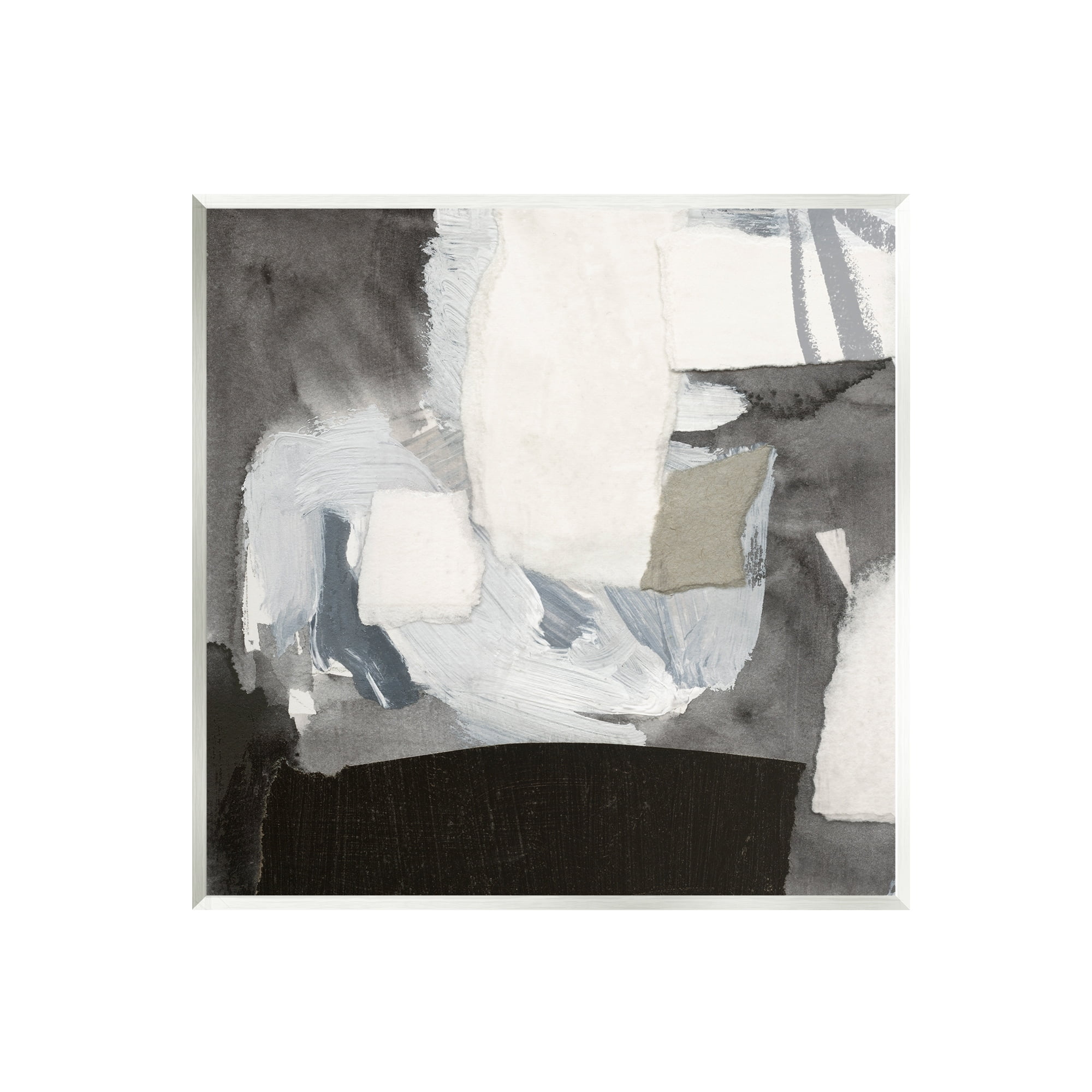 Stupell Industries Blocked Abstract Shapes Geometric Paint Strokes Collage Painting Unframed Art Print Wall Art, Design by Victoria Barnes