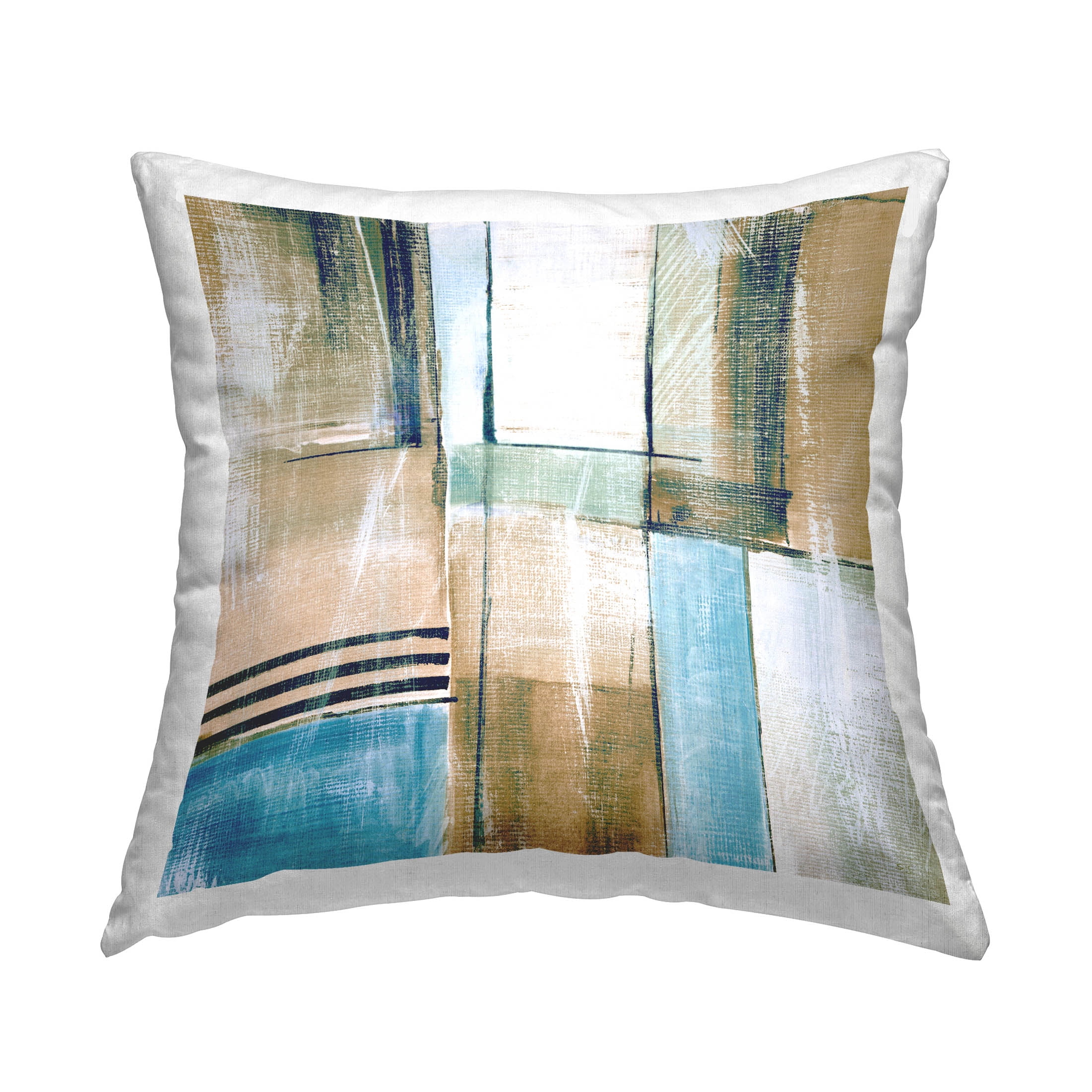 18" Square Multicolor Cotton Geometric Throw Pillow Set