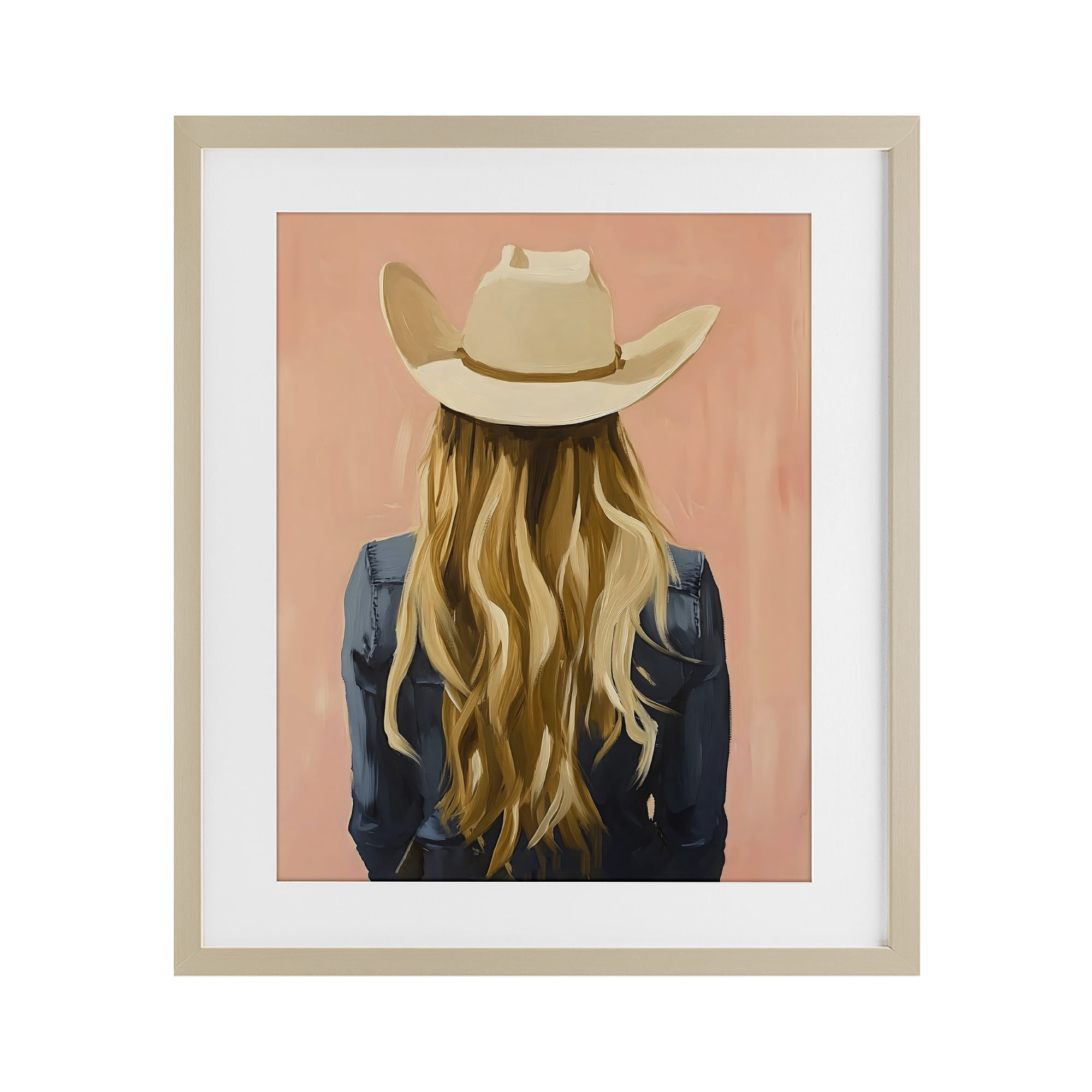 Stupell Industries Blonde Cowgirl Back View Birch Framed Print Under Glass, design by The Prints Vibe