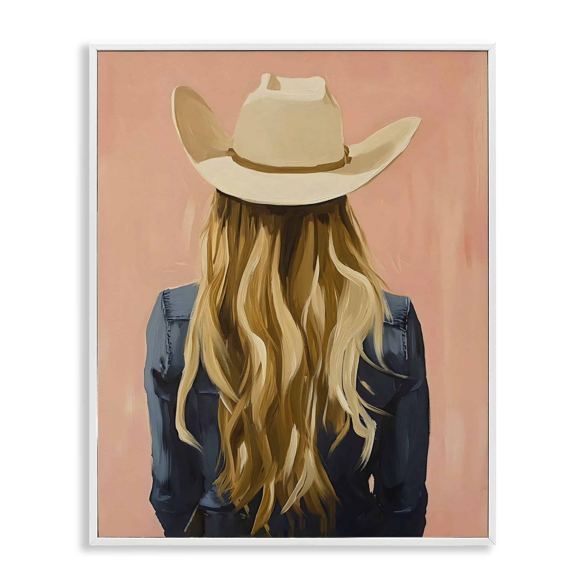 Stupell Industries Blonde Cowgirl Back View White Framed Giclee Art, design by The Prints Vibe