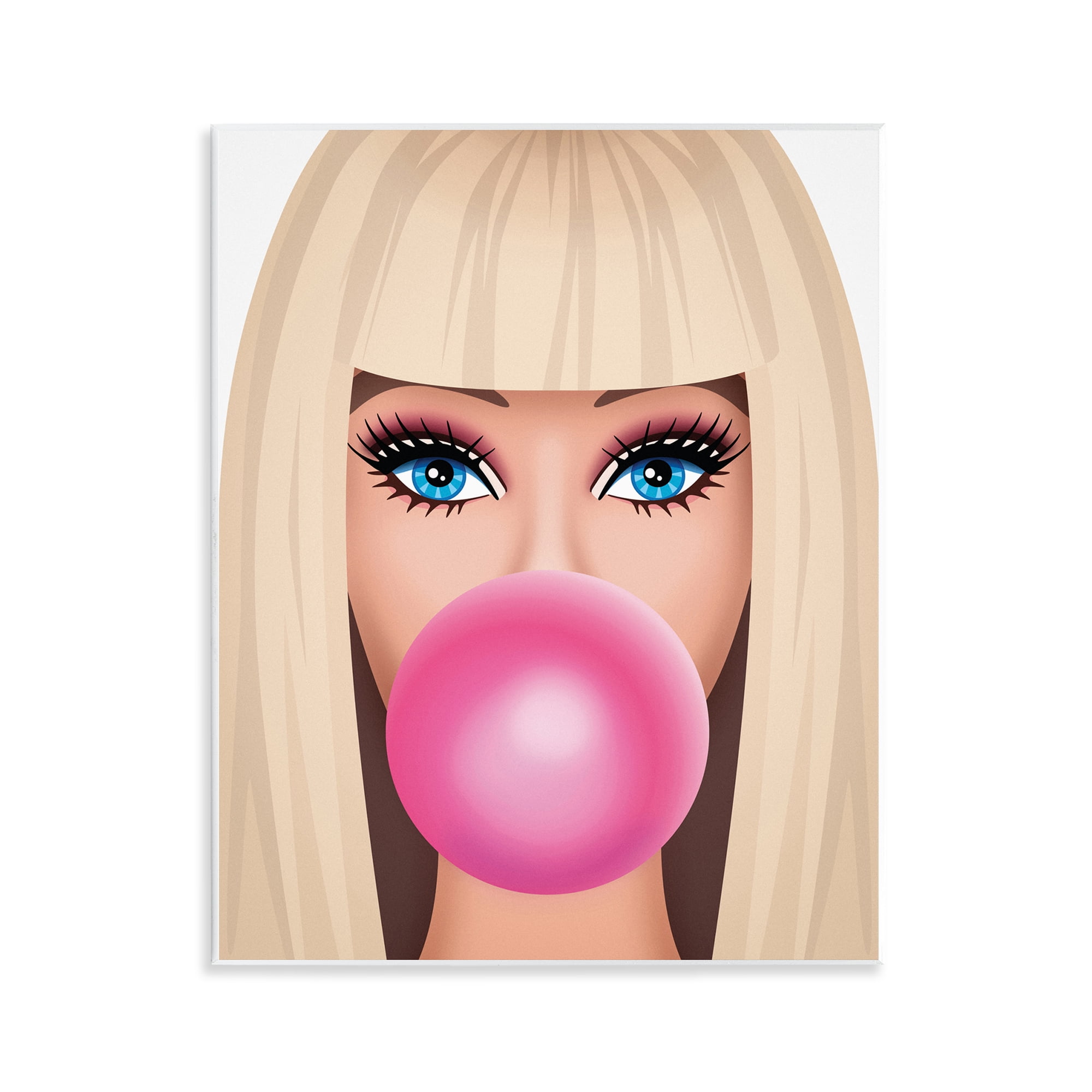 Stupell Industries Blonde Girl & Bubblegum People Painting Unframed Art Print Wall Art, 11 x 14