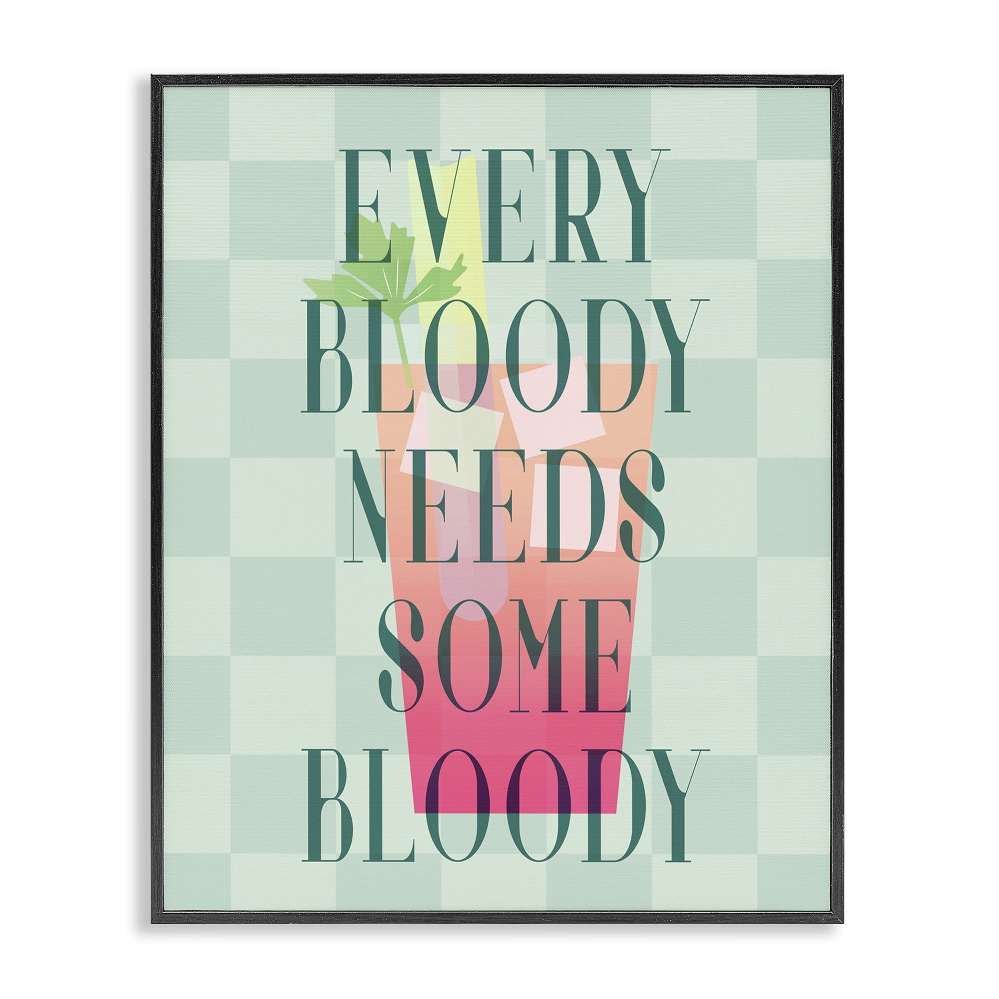 Stupell Industries Bloody Mary Cocktail Food & Beverage Painting Black Framed Art Print Wall Art, 11 x 14