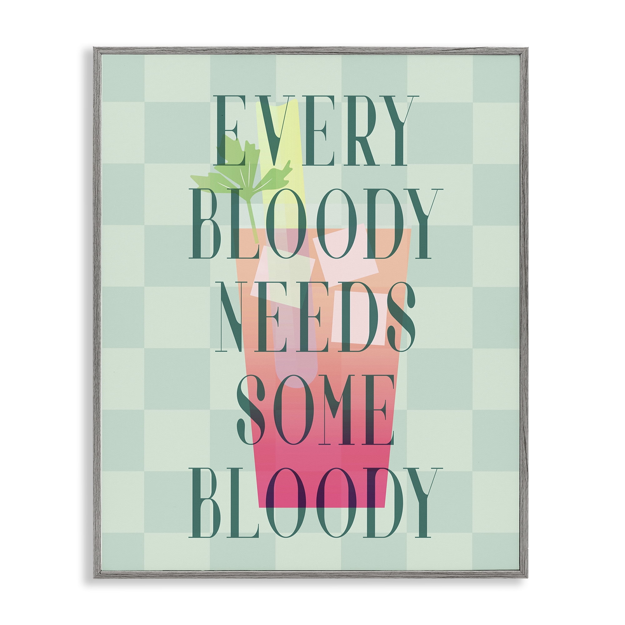 Stupell Industries Bloody Mary Cocktail Food & Beverage Painting Gray Framed Art Print Wall Art, 16 x 20