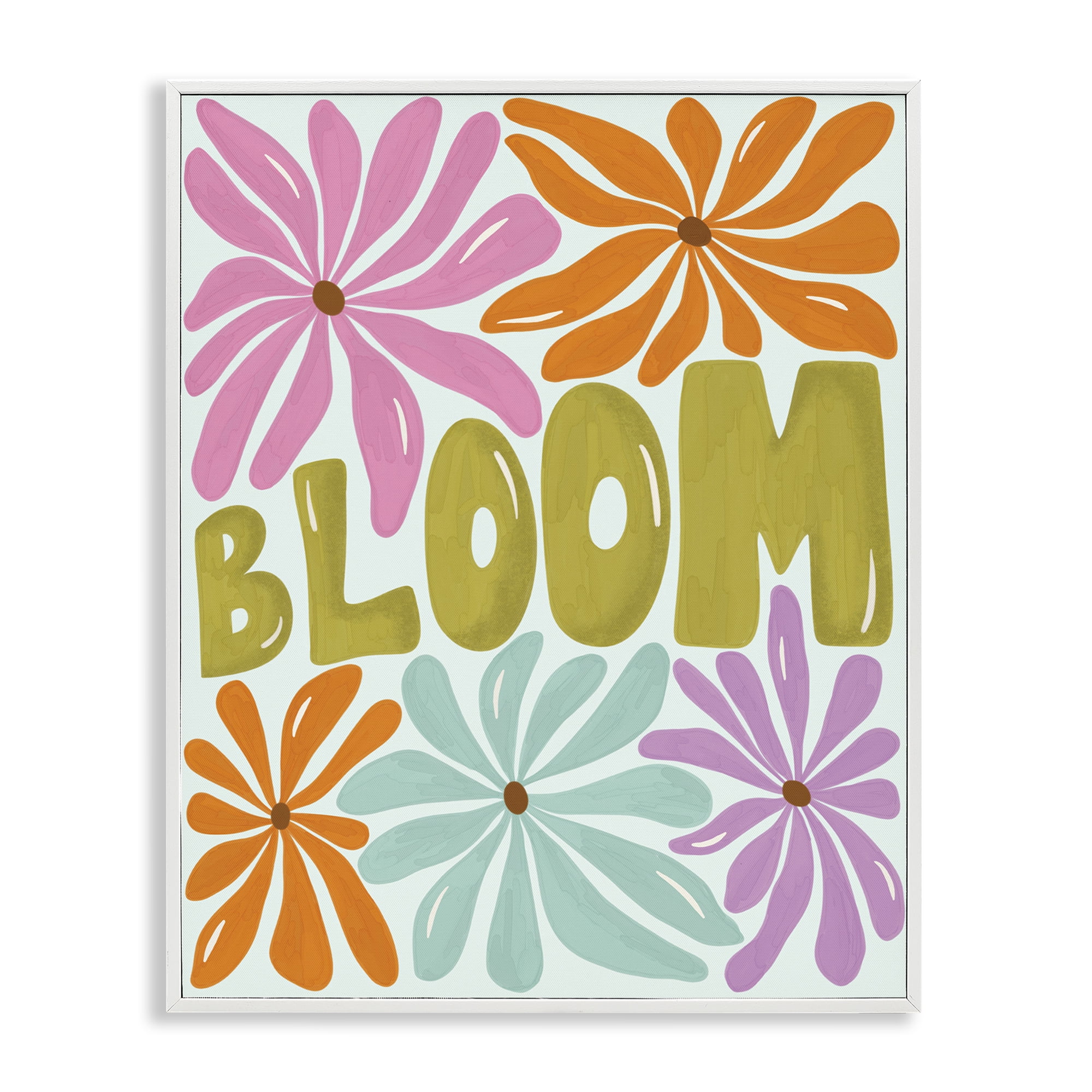 Stupell Industries Bloom Floral Energy Plants & Flowers Painting White Framed Art Print Wall Art, 11 x 14