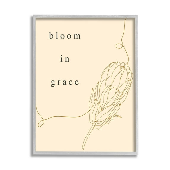 Stupell Industries Bloom In Grace Minimalistic Plant Blossom Line Drawing Framed Wall Art, 11 x 14, Design by Lil' Rue