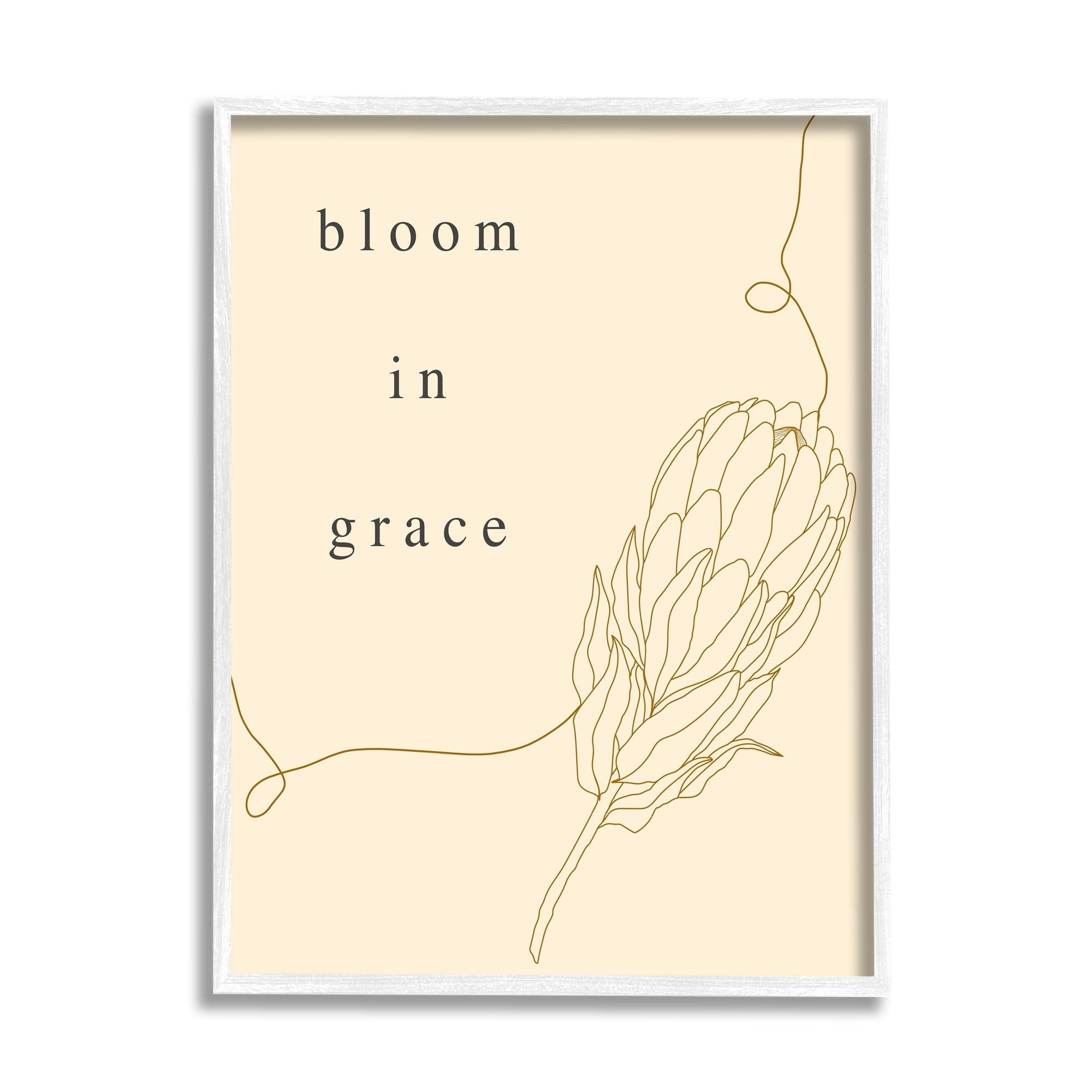 Stupell Industries Bloom In Grace Minimalistic Plant Blossom Line Drawing Framed Wall Art, 11 x 14, Design by Lil' Rue