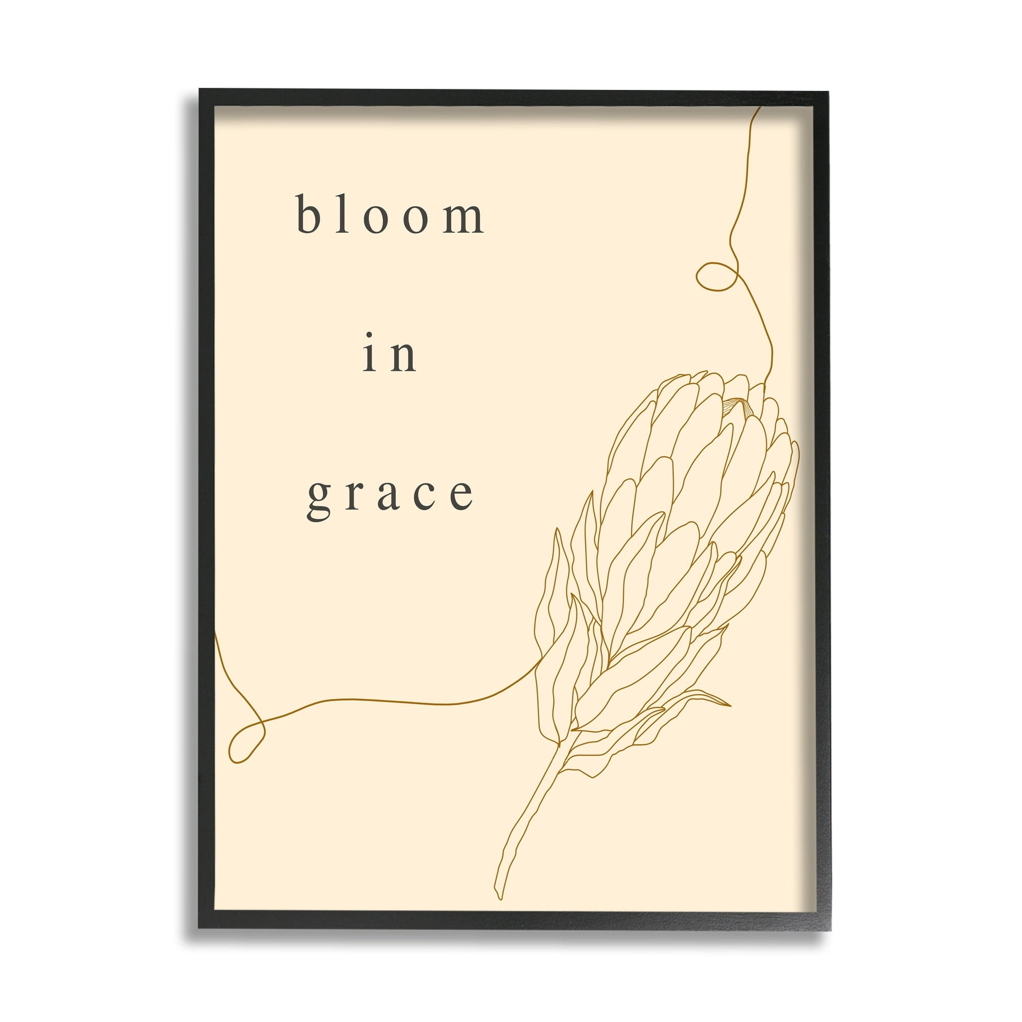 Stupell Industries Bloom In Grace Minimalistic Plant Blossom Line Drawing Framed Wall Art, 11 x 14, Design by Lil' Rue