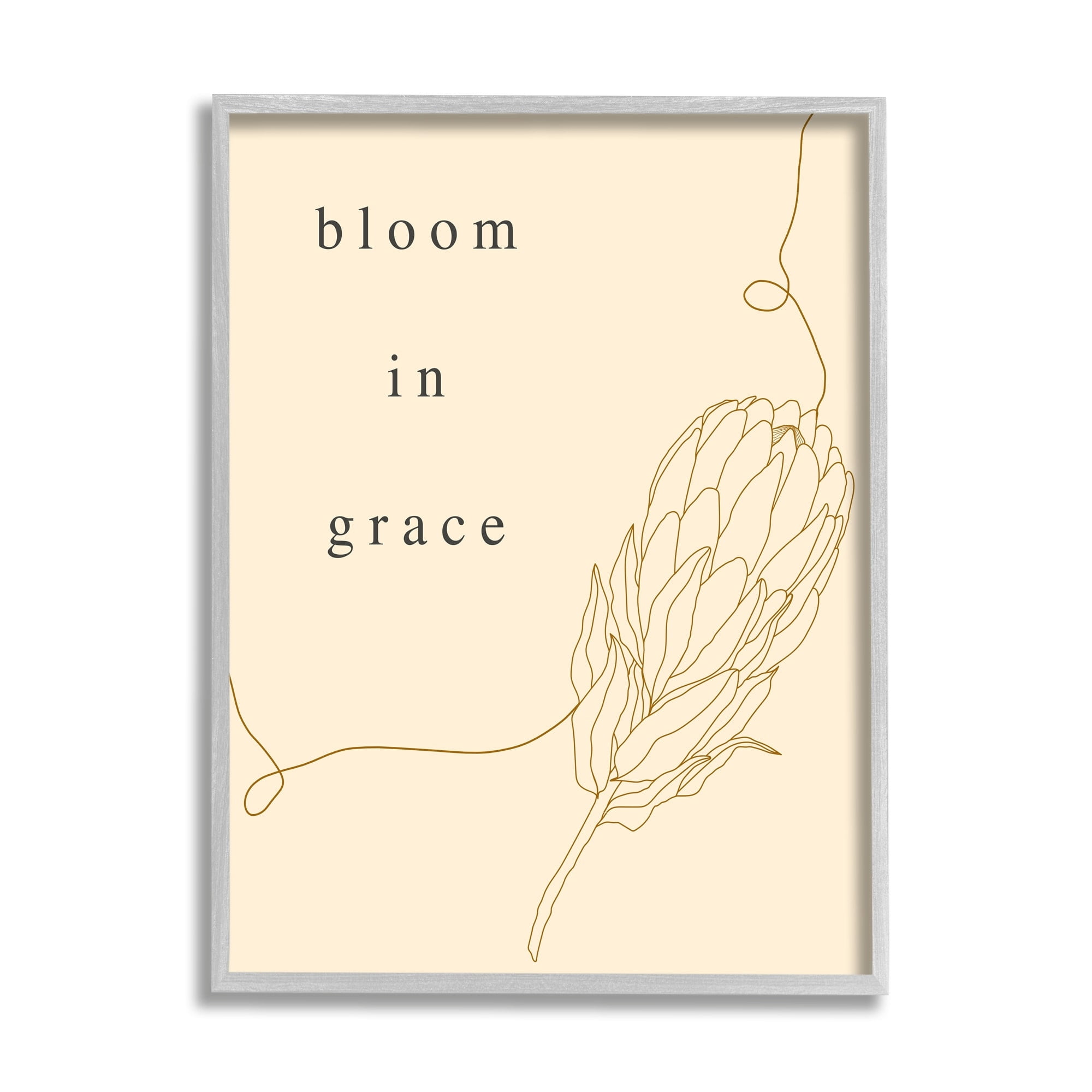 Stupell Industries Bloom In Grace Minimalistic Plant Blossom Line Drawing Framed Wall Art, 24 x 30, Design by Lil' Rue