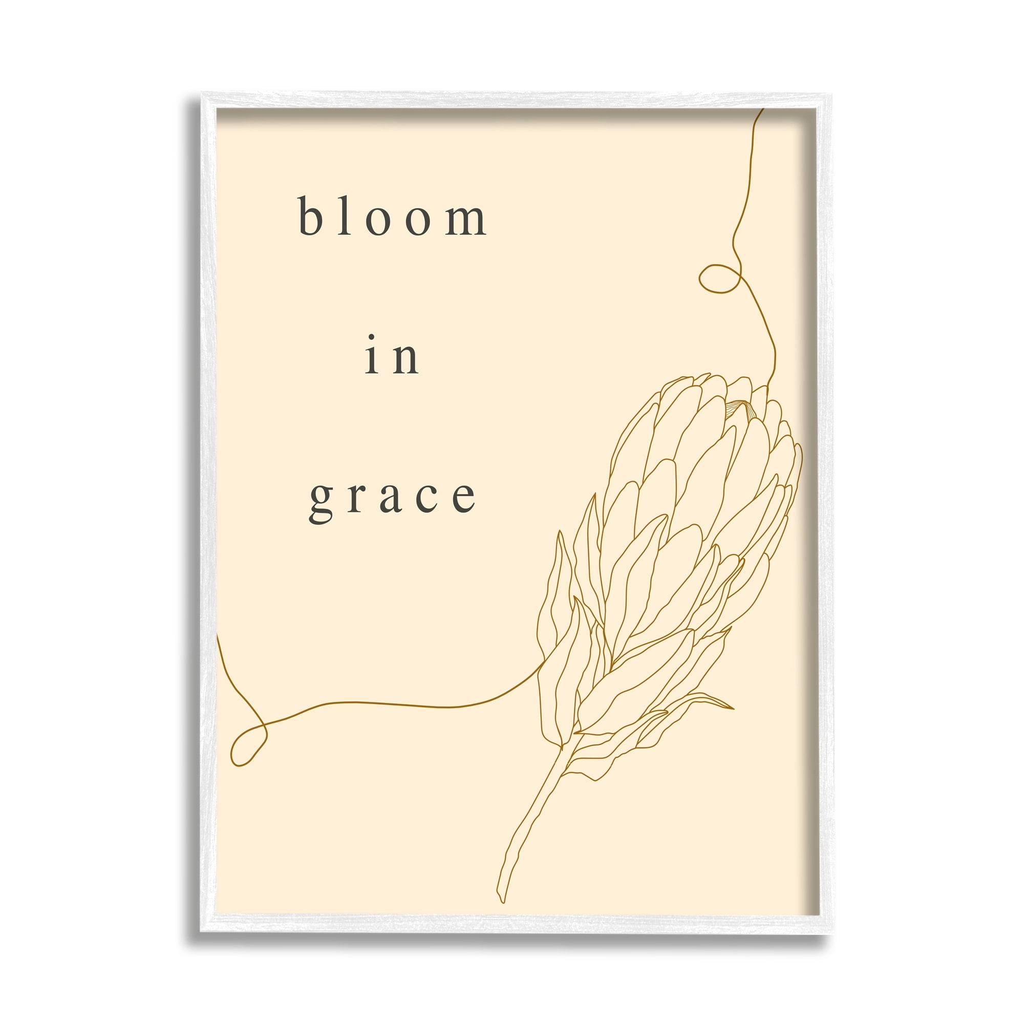 Stupell Industries Bloom In Grace Minimalistic Plant Blossom Line Drawing Framed Wall Art, 24 x 30, Design by Lil' Rue