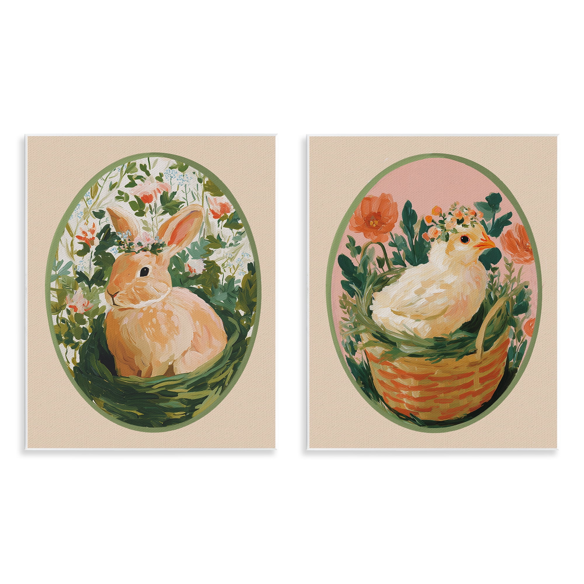 Stupell Industries Bloom Nest Animals 2 Piece Wall Plaque Art Set, design by Yen