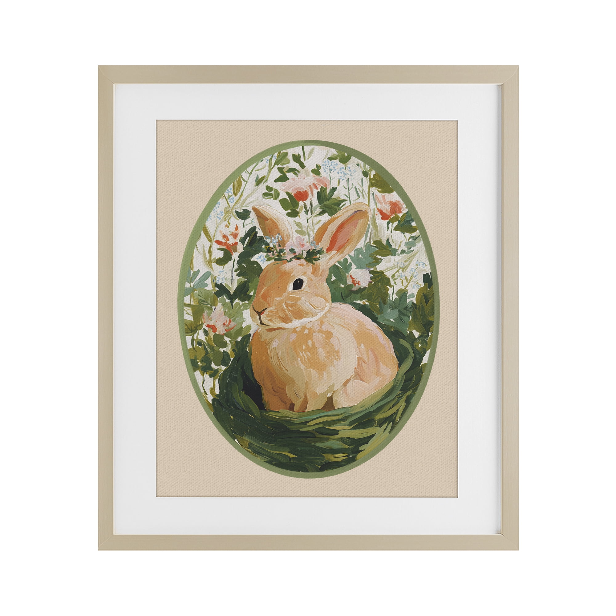 Stupell Industries Bloom Nest Bunny Birch Framed Print Under Glass, design by Yen
