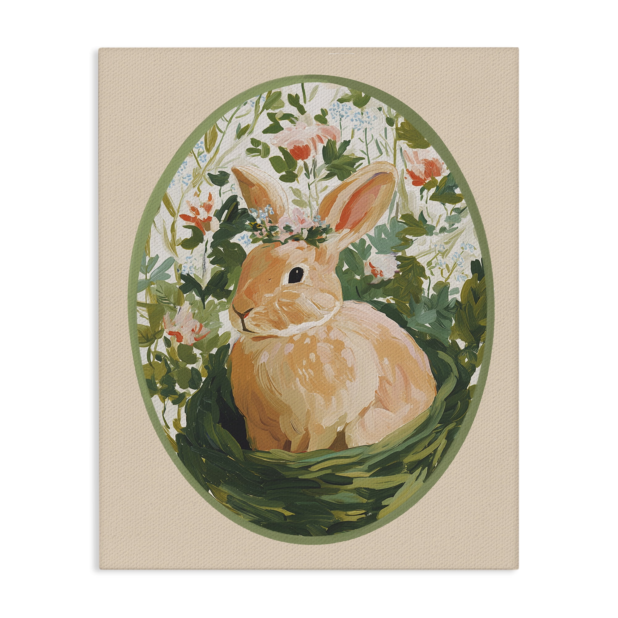 Stupell Industries Bloom Nest Bunny Canvas Wall Art, design by Yen