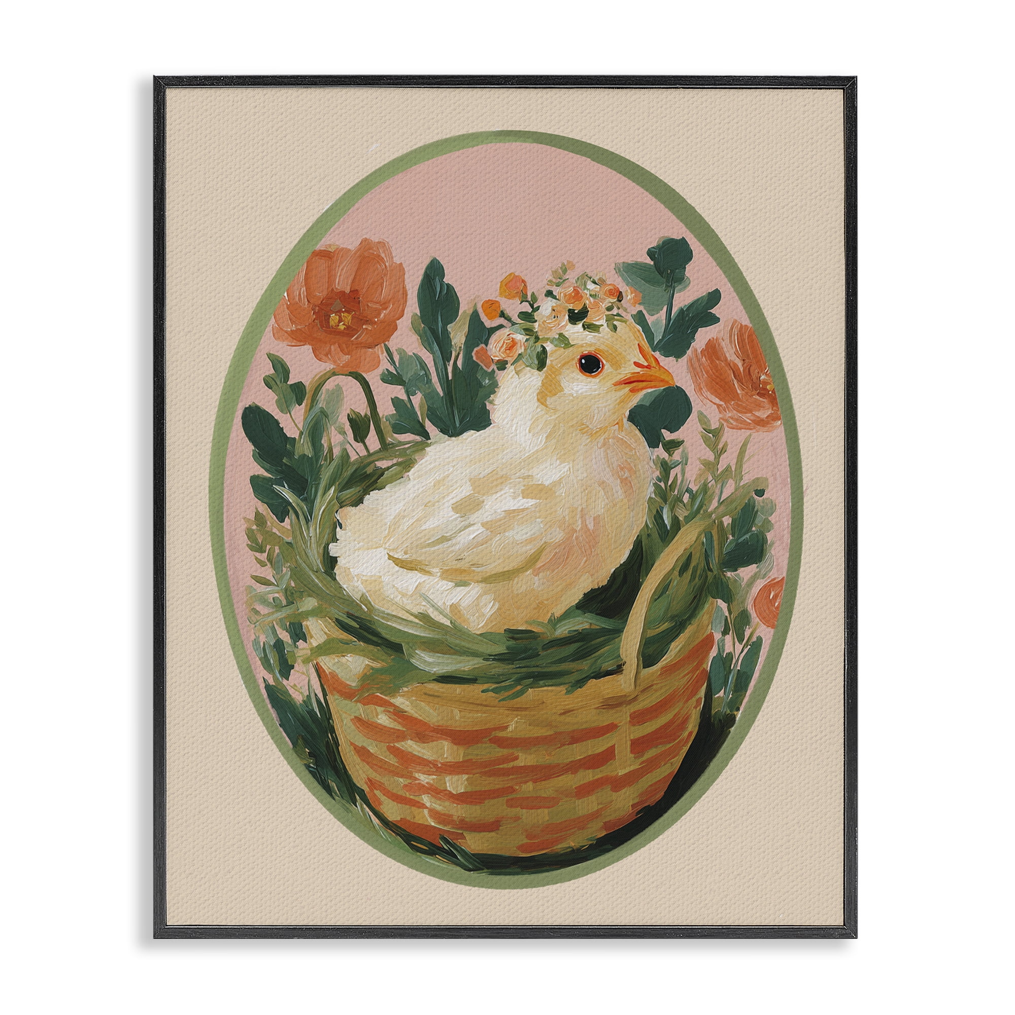 Stupell Industries Bloom Nest Chick Black Framed Giclee Art, design by Yen