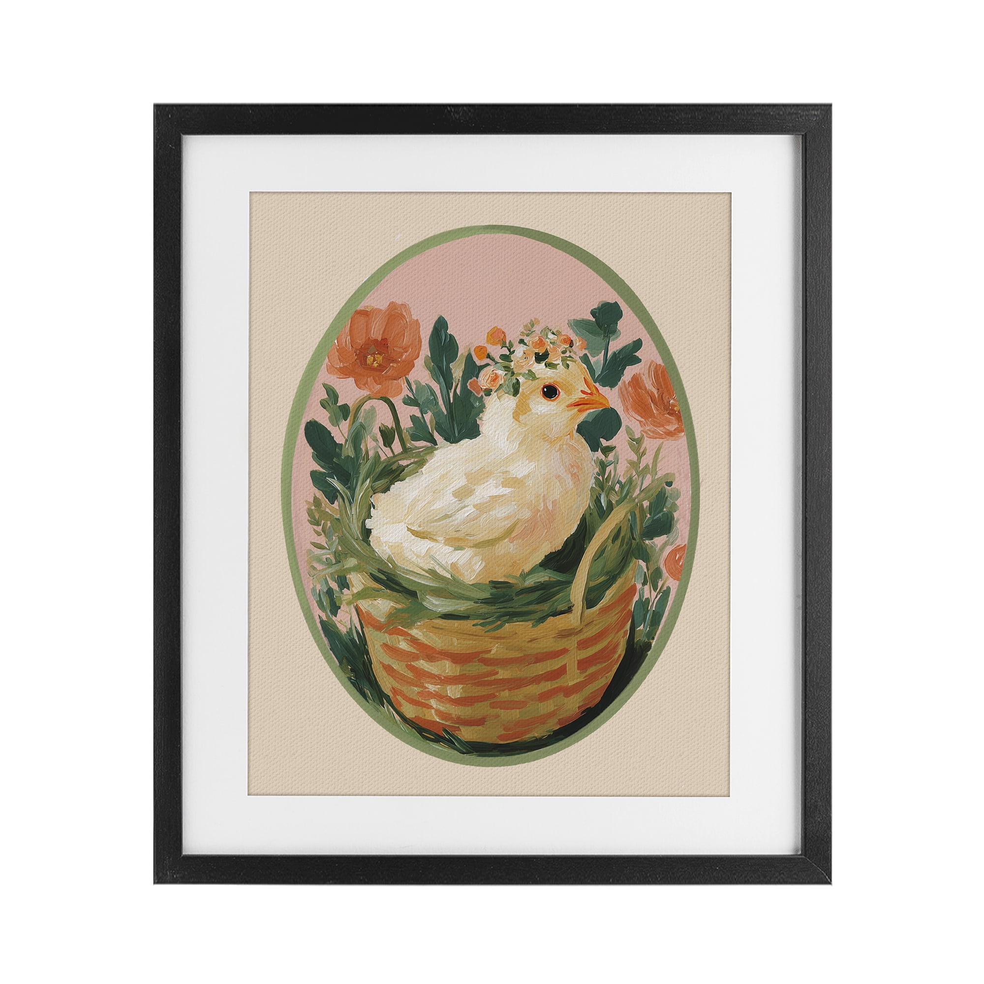 Stupell Industries Bloom Nest Chick Black Framed Print Under Glass, design by Yen