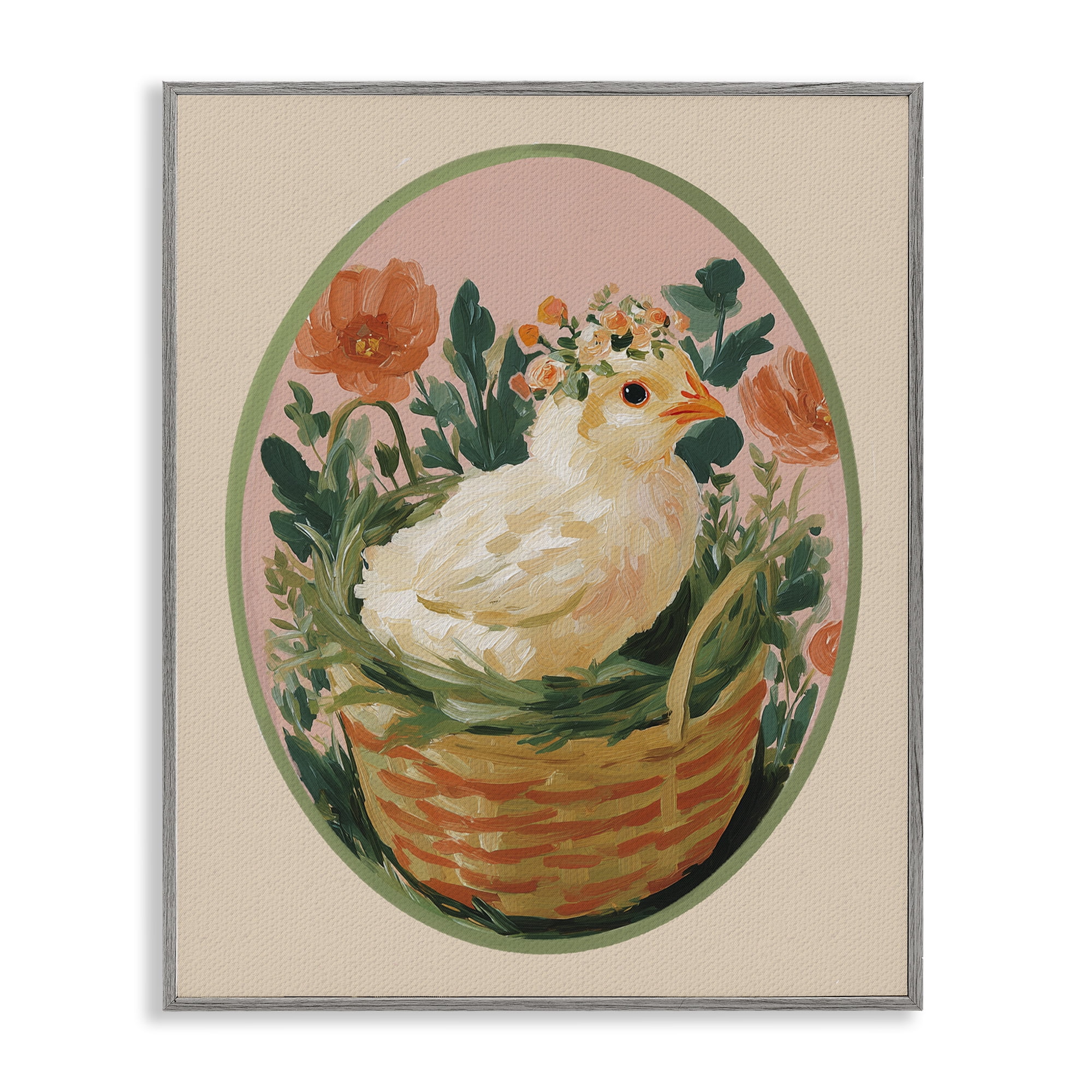 Stupell Industries Bloom Nest Chick Gray Framed Giclee Art, design by Yen