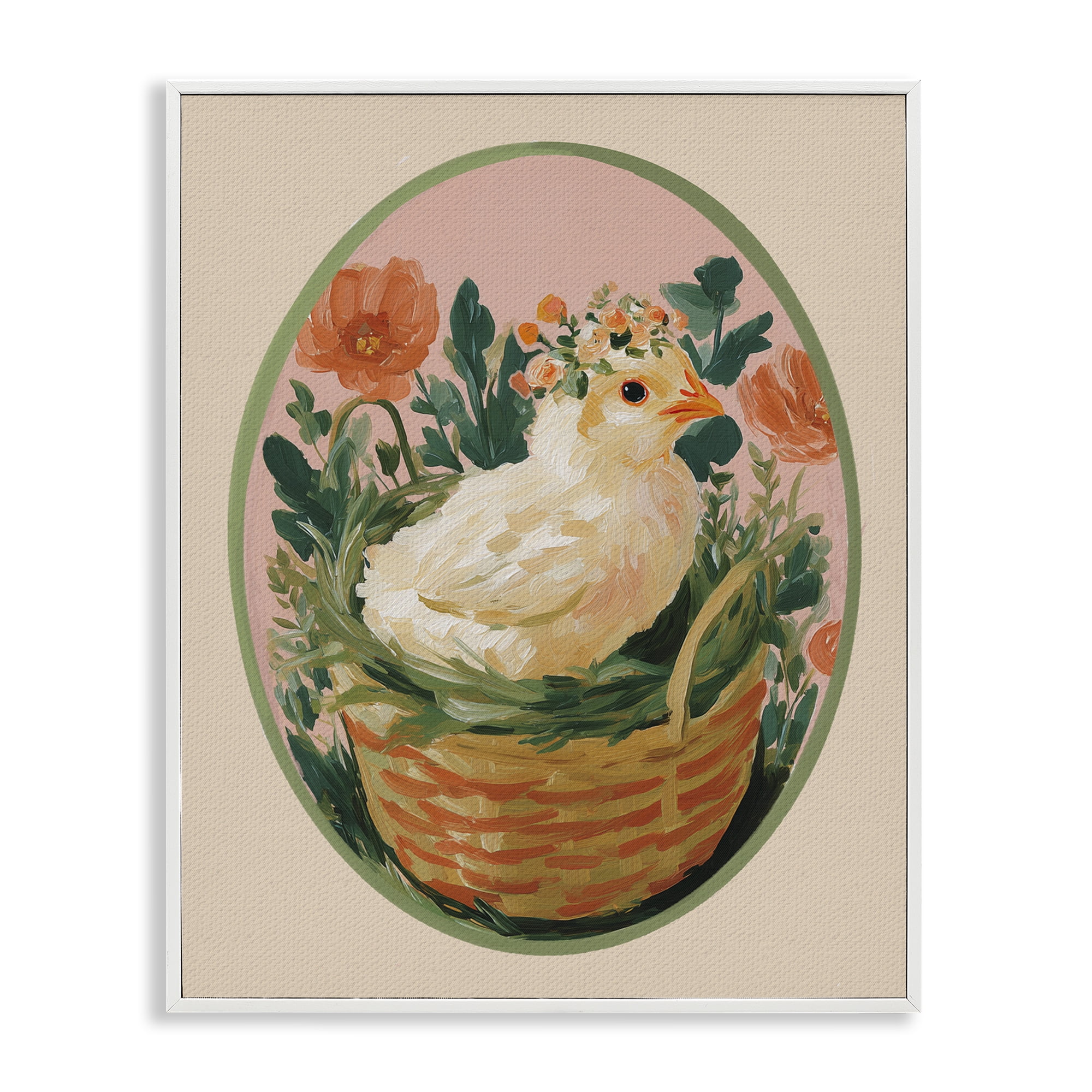 Stupell Industries Bloom Nest Chick White Framed Giclee Art, design by Yen
