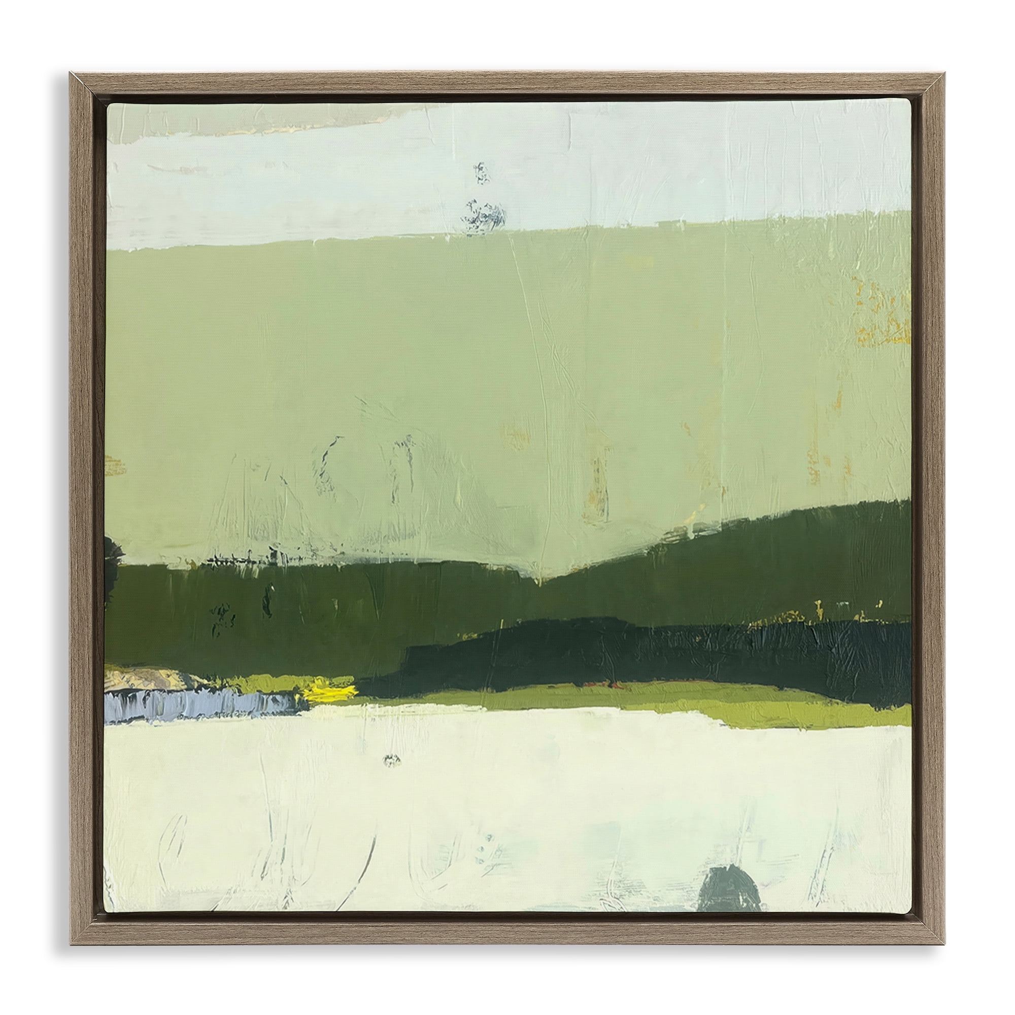 Stupell Industries Bloom Serene Layered Landscape Brown Framed Floater Canvas Wall Art, design by Julia Foug