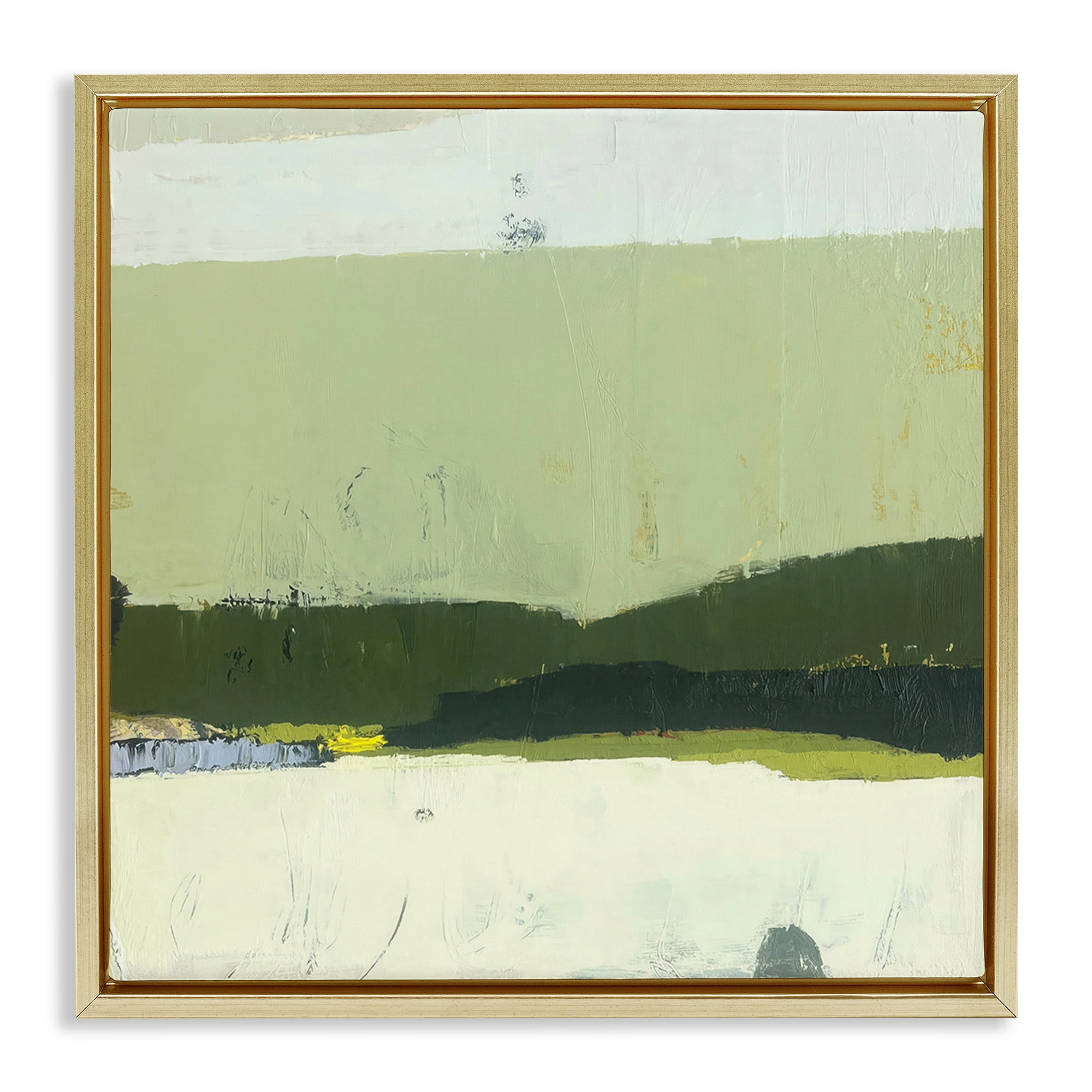 Stupell Industries Bloom Serene Layered Landscape Gold Framed Floater Canvas Wall Art, design by Julia Foug