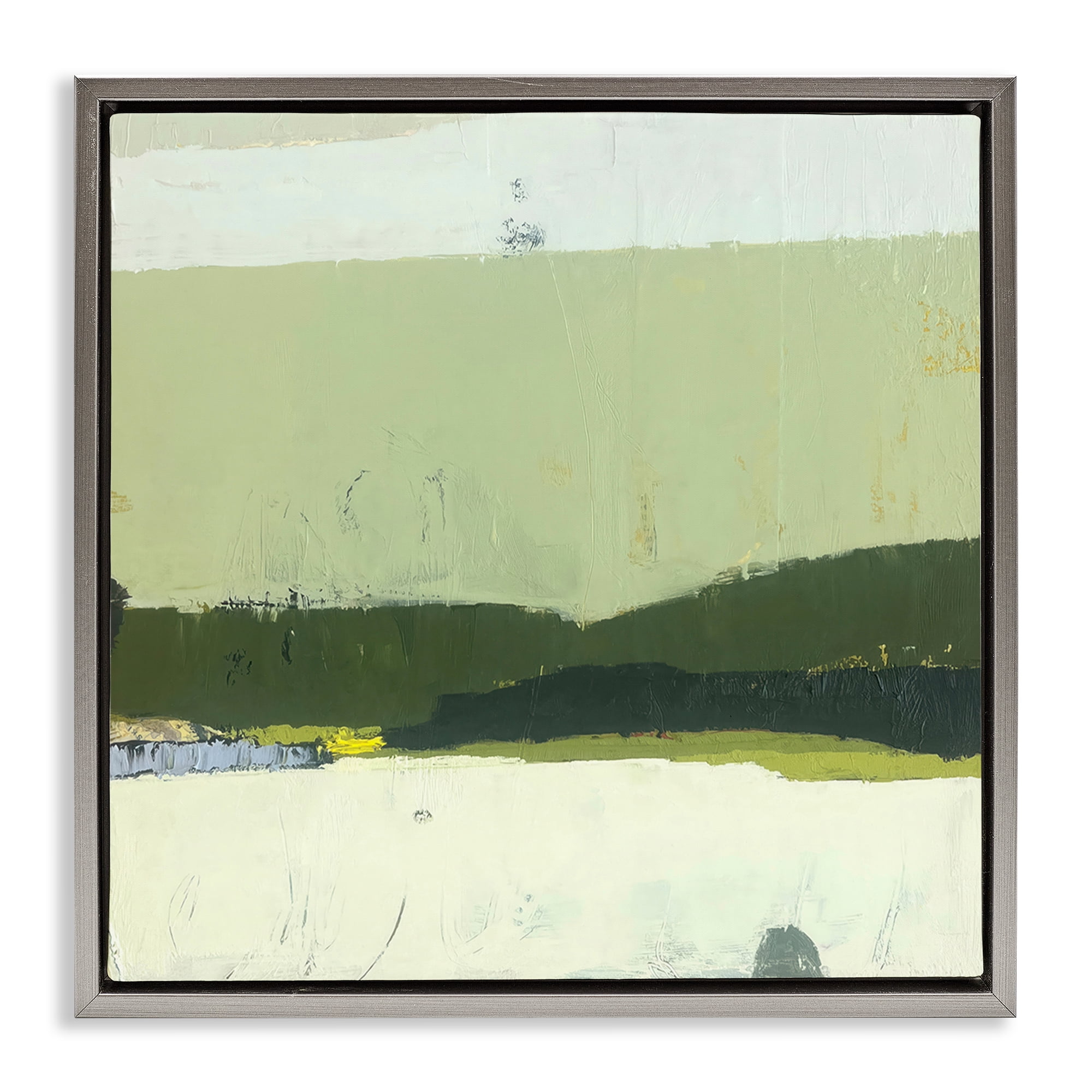 Stupell Industries Bloom Serene Layered Landscape Gray Framed Floater Canvas Wall Art, design by Julia Foug