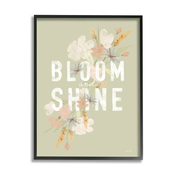 Stupell Industries Bloom & Shine Floral Herbs Botanical & Floral Painting Black Framed Art Print Wall Art, 24 x 30