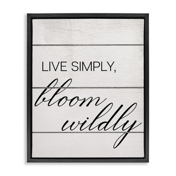 Stupell Industries Rustic Lodge Bloom Wildly Phrase Black Floating Frame Canvas Art, 17 x 21, by Ziwei Li