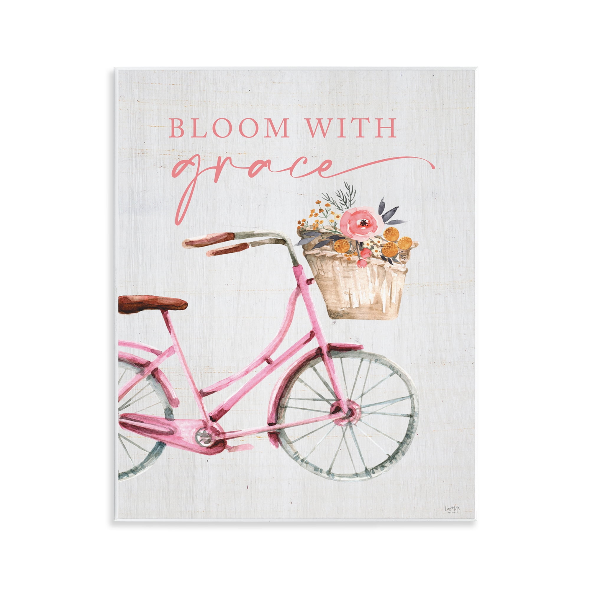 Stupell Industries Bloom With Grace Bicycle Wall Plaque Art, design by Lux + Me Designs