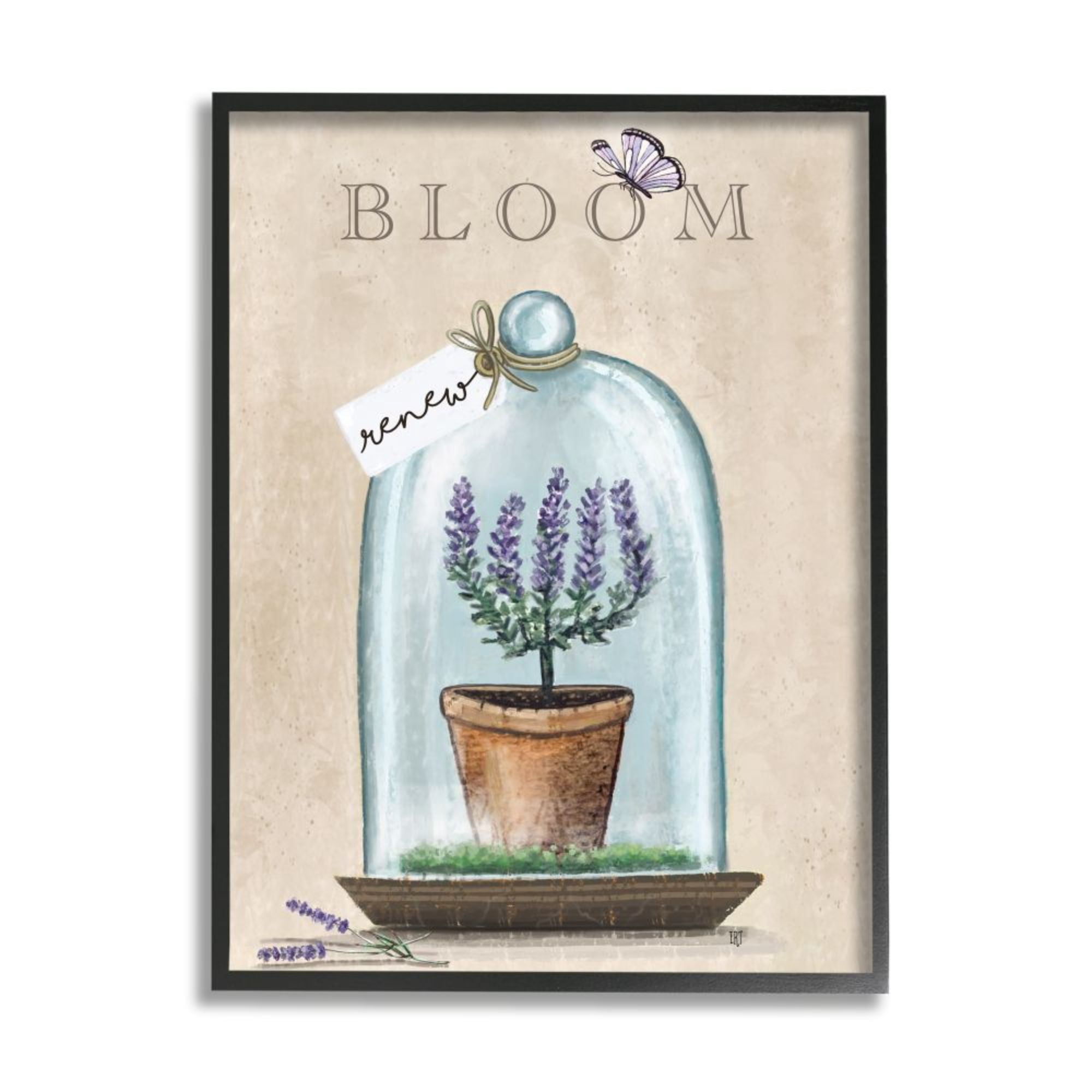 Stupell Industries Bloom and Renew Text Purple Lavender Cloche Design by Elizabeth Tyndall