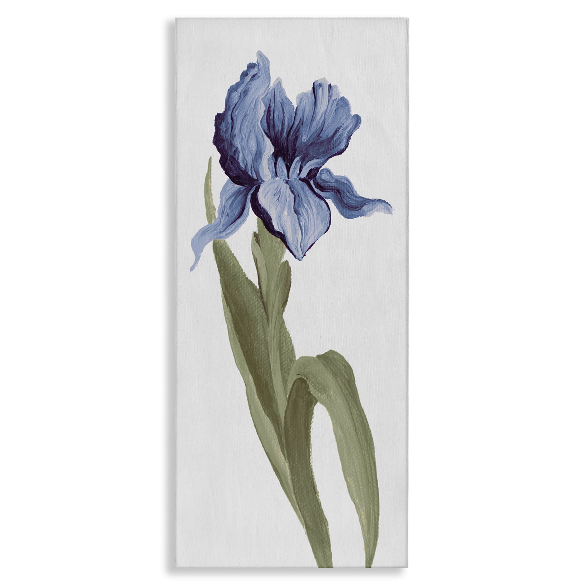 Stupell Industries Blooming Blue Iris Botanical & Floral Painting Gallery Wrapped Canvas Art Print Wall Art, 17 x 40