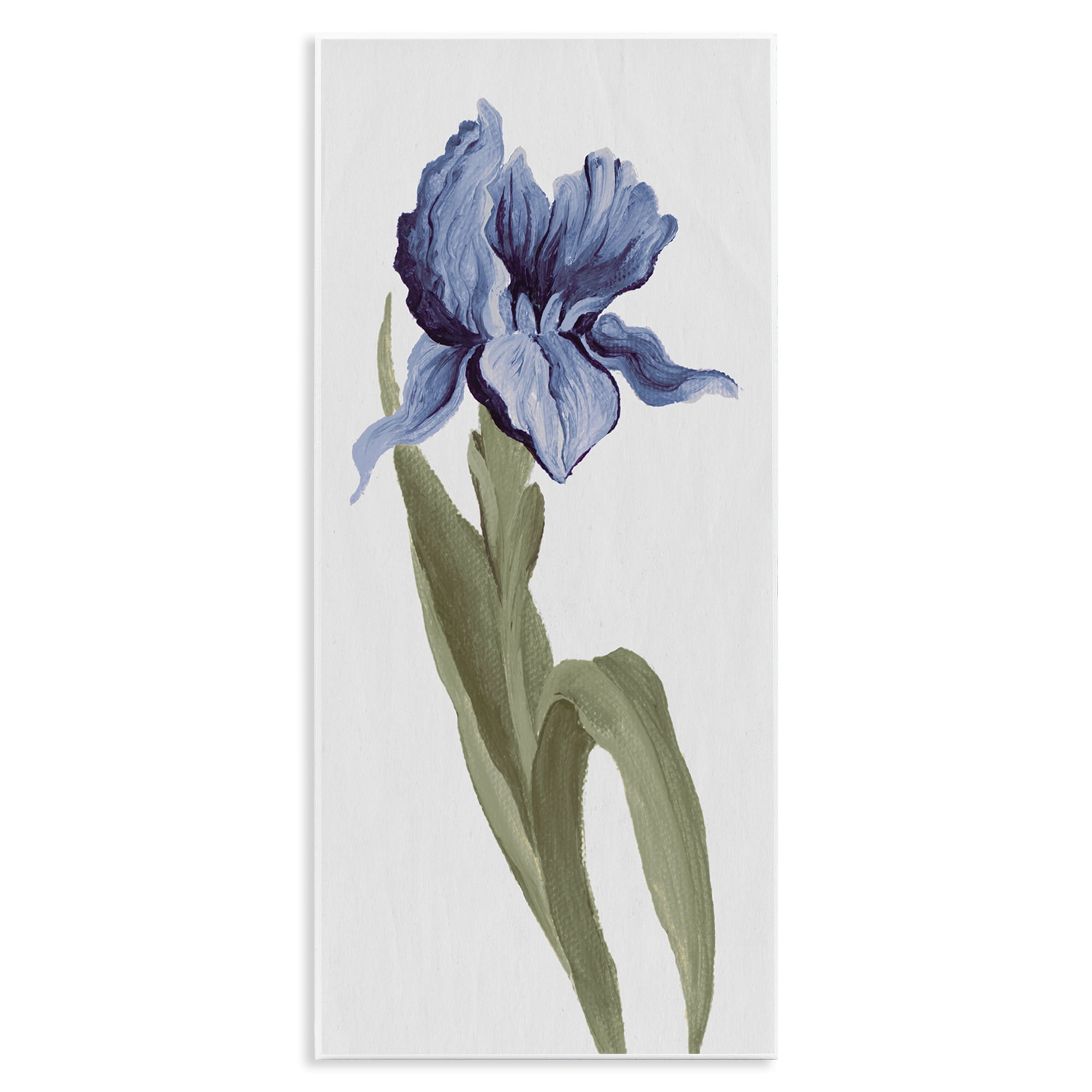 Stupell Industries Blooming Blue Iris Botanical & Floral Painting Unframed Art Print Wall Art, 7 x 17