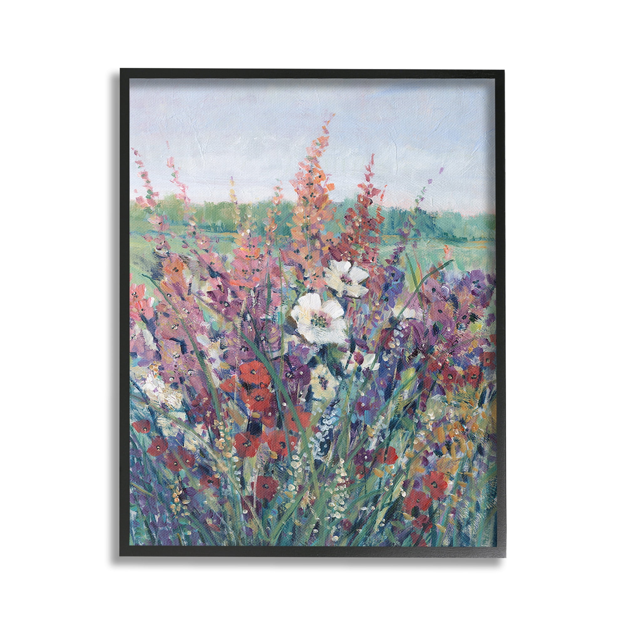 Stupell Industries Blooming Country Botanicals Botanical & Floral Painting Black Framed Art Print Wall Art, 24 x 30