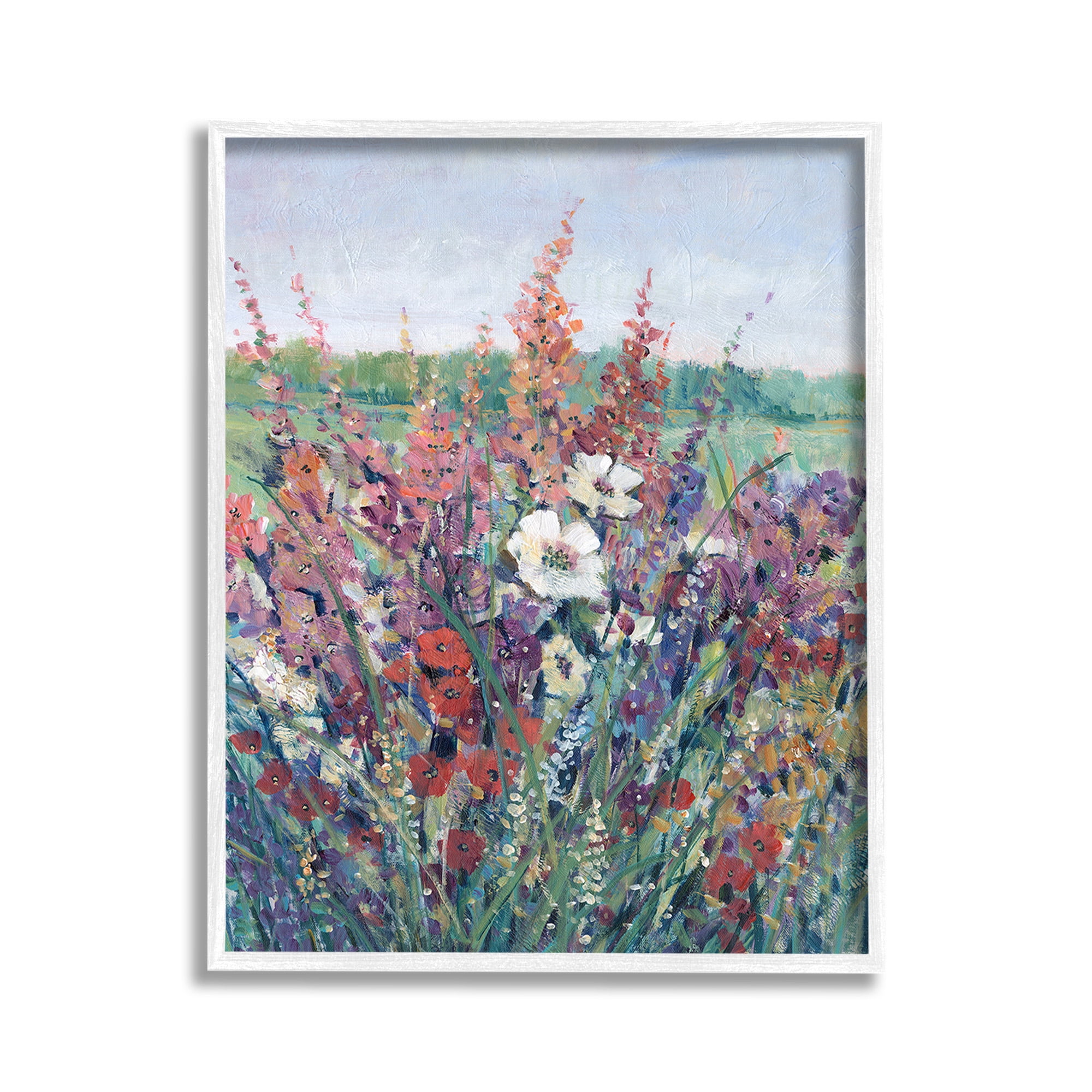 Stupell Industries Blooming Country Botanicals Botanical & Floral Painting White Framed Art Print Wall Art, 11 x 14