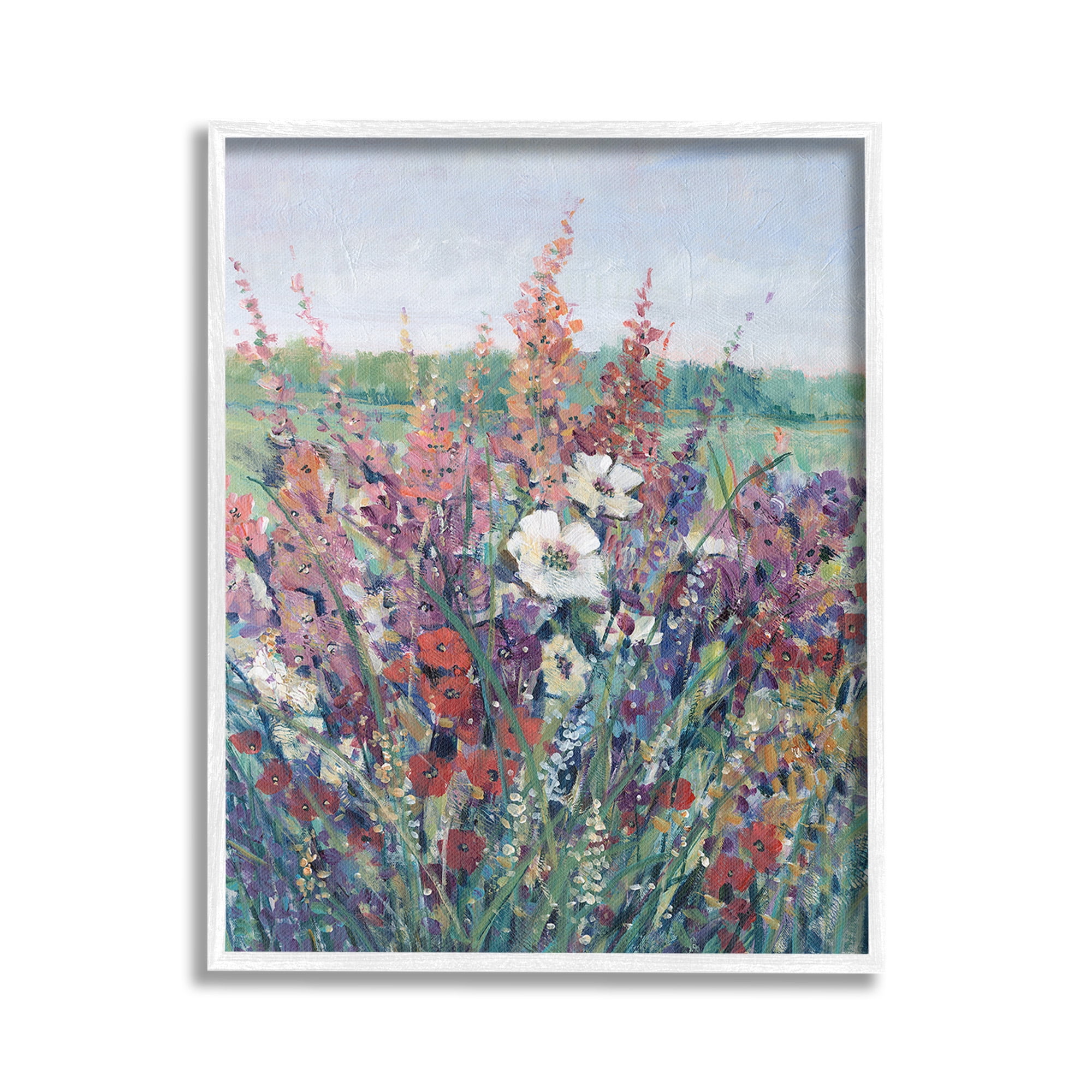 Stupell Industries Blooming Country Botanicals Botanical & Floral Painting White Framed Art Print Wall Art, 16 x 20