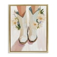 thumbnail image 1 of Stupell Industries Modern Blooming Cowgirl Boots Gold Floating Frame Canvas Art, 25 x 31, by The Prints Vibe, 1 of 8