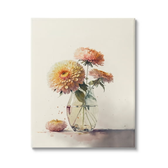 Stupell Industries Blooming Dahlias Painting Botanical & Floral Painting Gallery Wrapped Canvas Art Print Wall Art, 36 x 48
