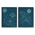 thumbnail image 1 of Stupell Industries Blooming Dandelions Line Drawing Graphic Art Black Framed Art Print Wall Art, Set of 2, Design by Alicia Longley, 1 of 7