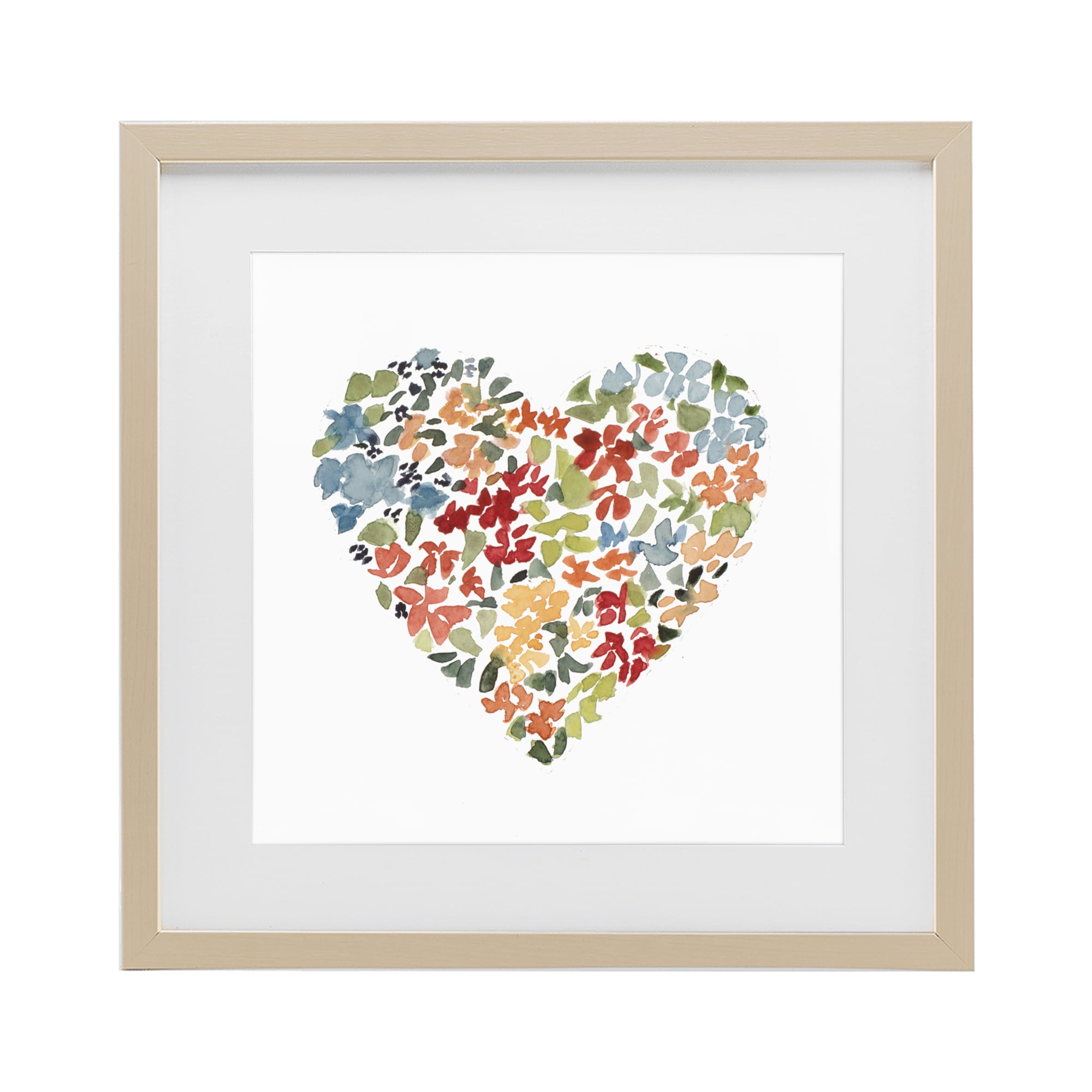 Stupell Industries Blooming Earth Tone Heart Birch Framed Print Under Glass, design by Lanie Loreth