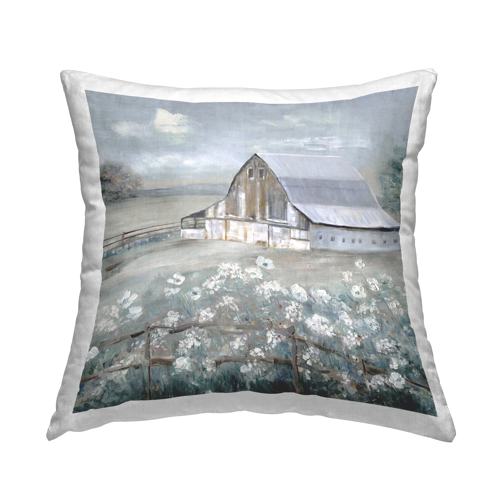 Stupell Industries Blooming Farmhouse Meadow Decorative Printed Throw Pillow Design by Sally Swatland.