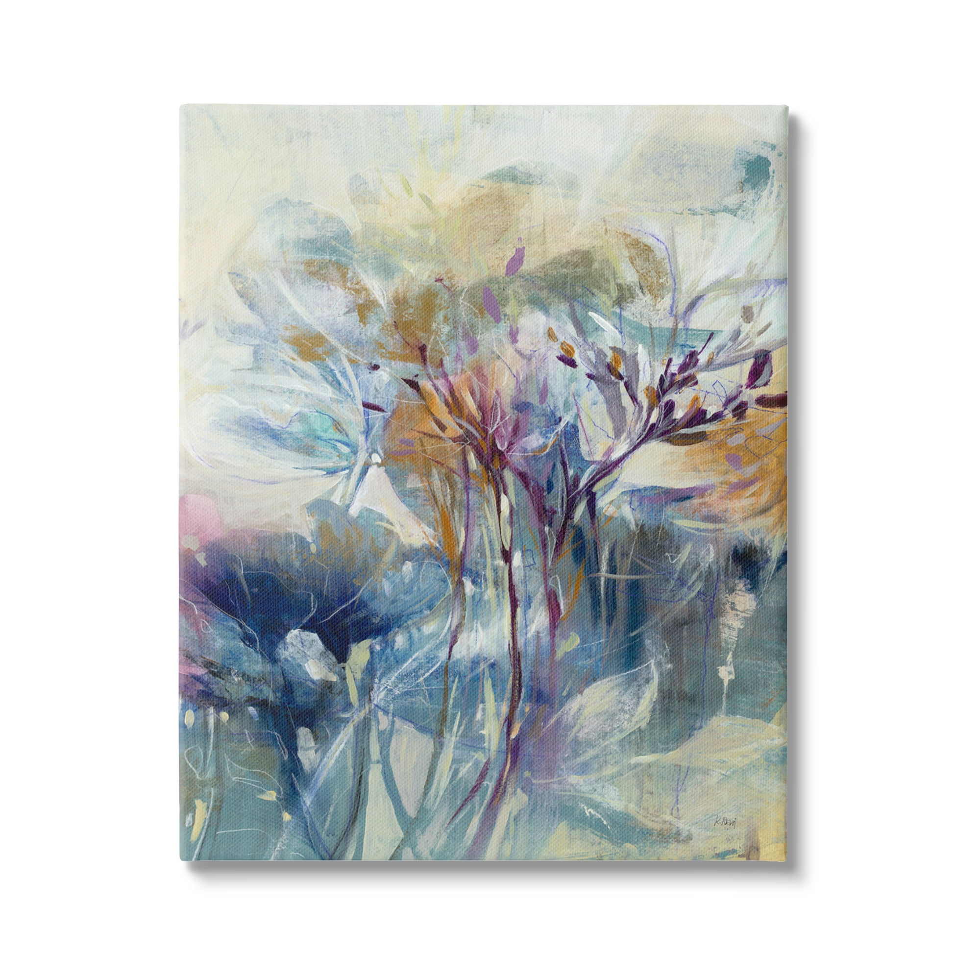 Stupell Industries Blooming Floral Blossoms Layered Botanical Outline Painting Painting Gallery Wrapped Canvas Print Wall Art, Design by K. Nari
