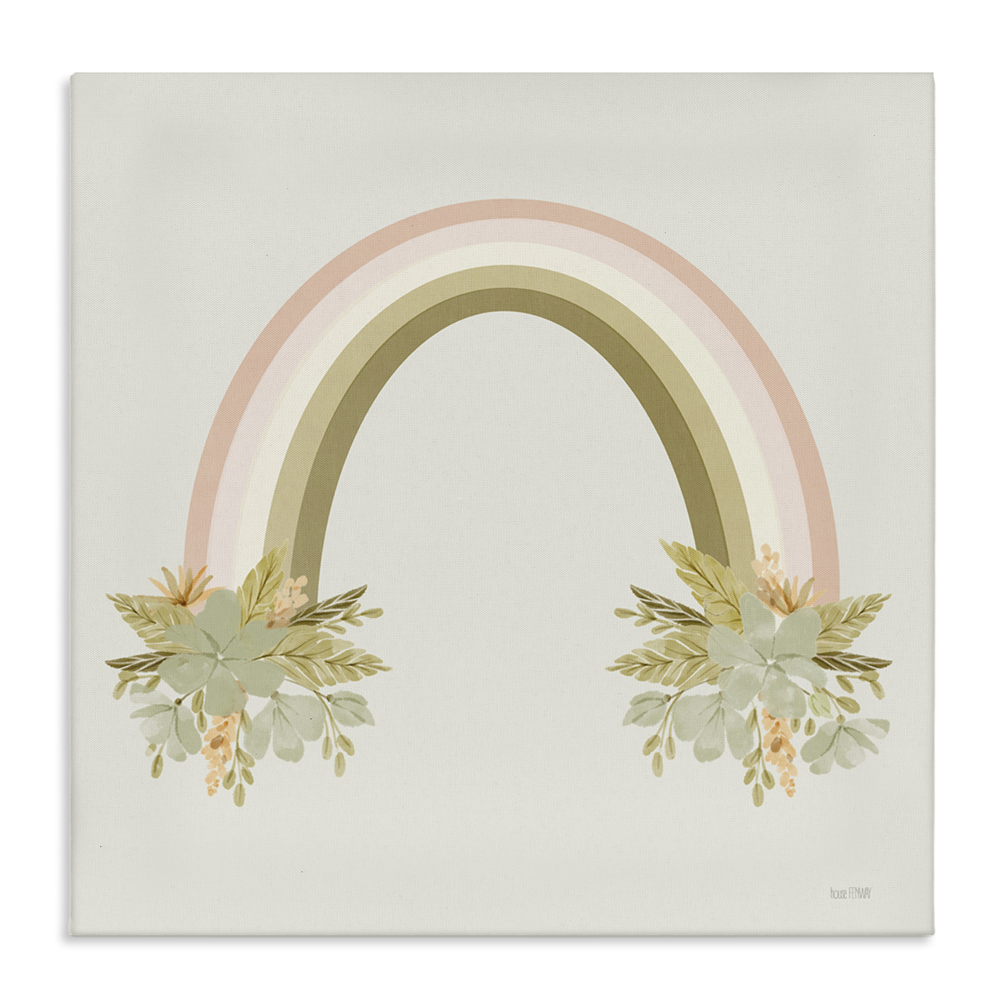 Stupell Industries Blooming Floral Rainbow Landscape & Nature Painting Wrapped Canvas Art Print Wall Art, 36 x 36