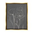 thumbnail image 1 of Stupell Industries Blooming Flower Buds Casual Grey Line Doodle Graphic Art Metallic Gold Floating Framed Canvas Print Wall Art, Design by Elizabeth Medley, 1 of 5