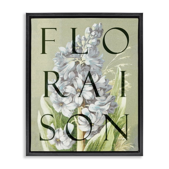 Stupell Industries Blooming French Flower Black Framed Floater Canvas Wall Art design by Lil' Rue, 21 x 17