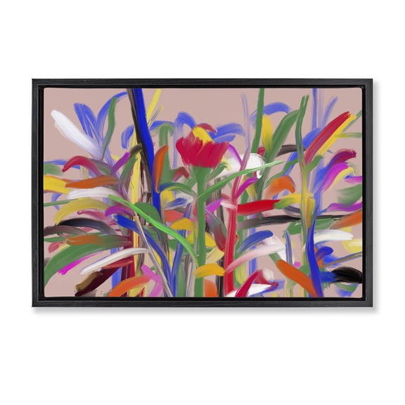 Stupell Industries Blooming Garden Expression Black Framed Floater Canvas Wall Art design by Atelier Posters, 17 x 25