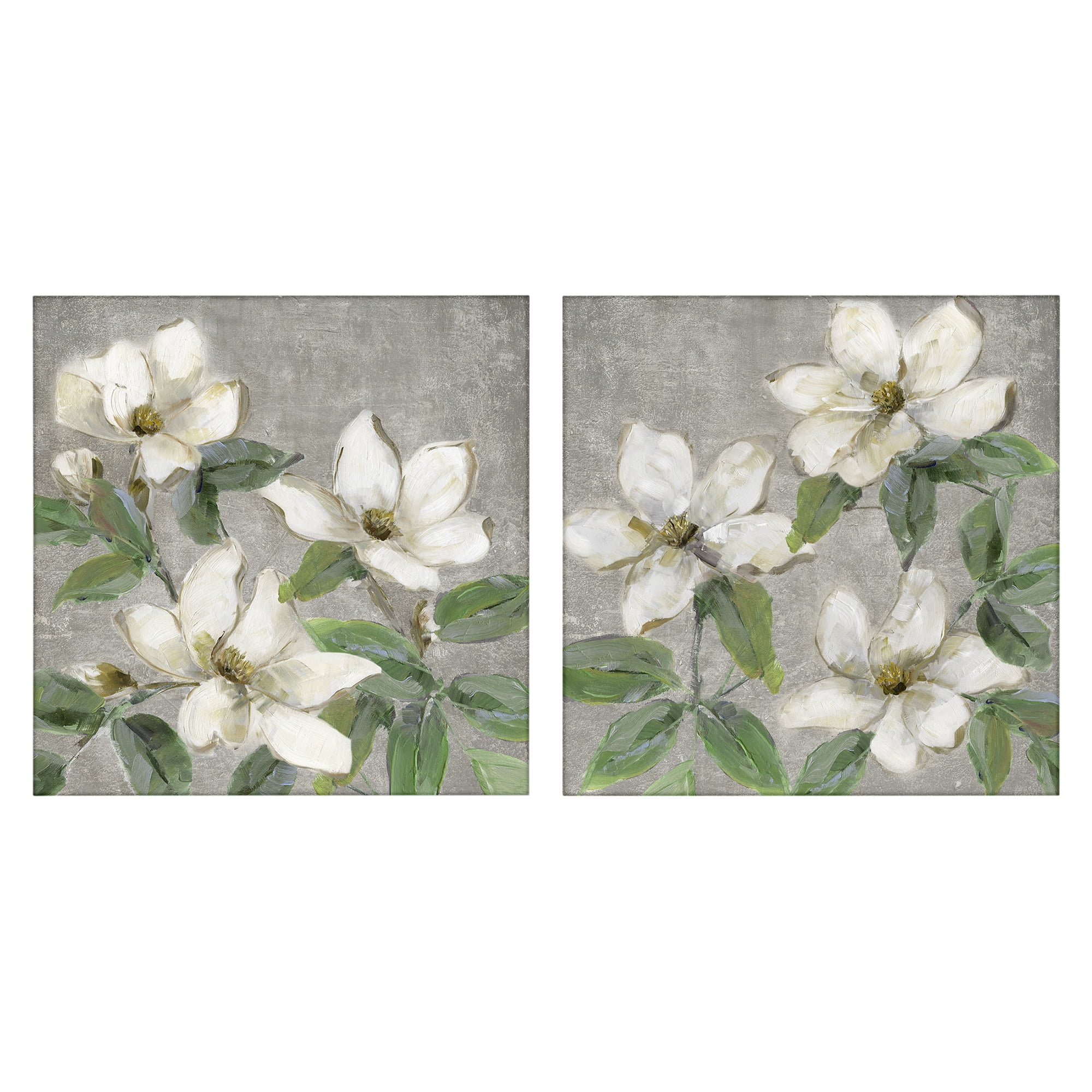 Stupell Industries Blooming Ivory Magnolias 2 Piece Canvas Wall Art Set, design by Sally Swatland
