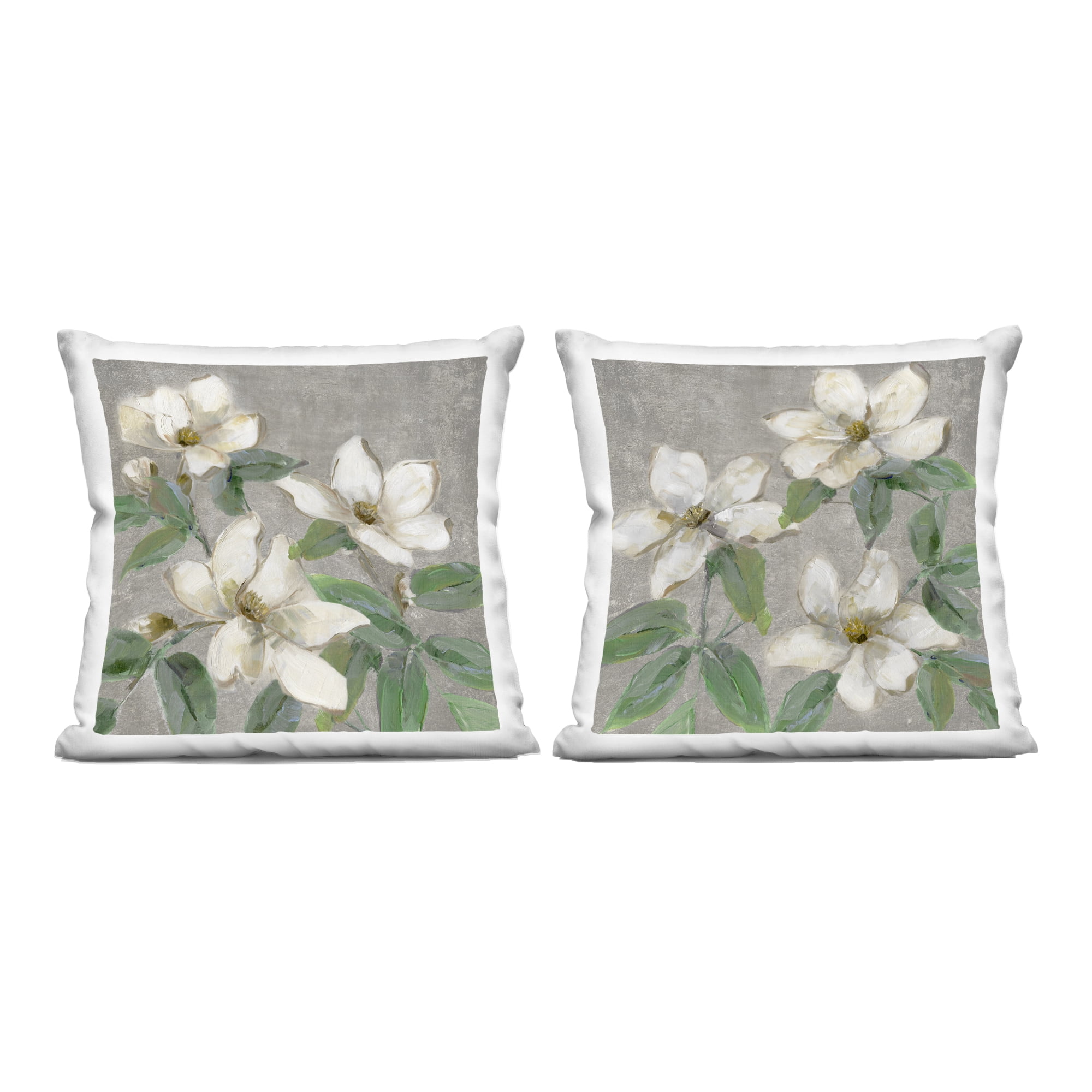 Stupell Industries Blooming Ivory Magnolias 2 Piece Decorative Printed Throw Pillow Set, design by Sally Swatland, 18 x 7 x 18