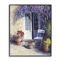 Stupell Industries Blooming Lavender Doorway Buildings & Architecture Painting Black Framed Art Print Wall Art, 11 x 14