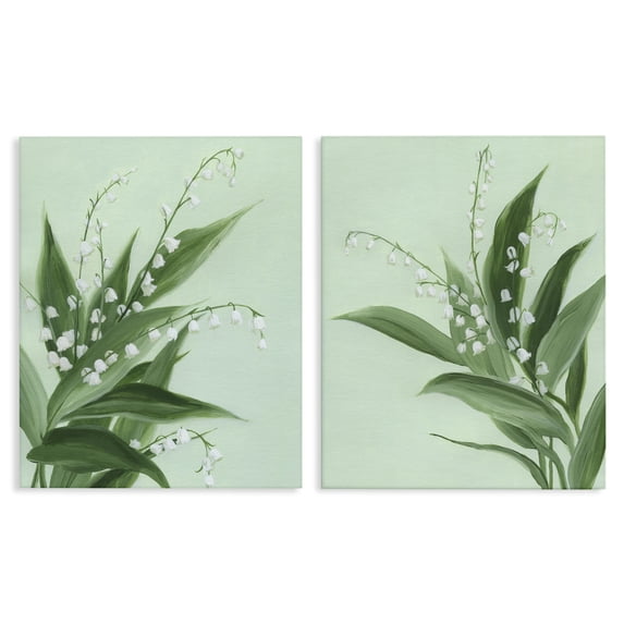 Stupell Industries Traditional Blooming Lily of Valley 2pc Canvas Art Set, 16 x 20 each, by Grace Popp