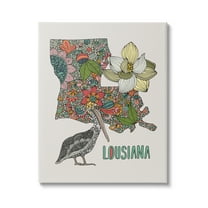 Stupell Industries Blooming Louisiana Magnolia State Pelican Intricate Patterns Graphic Art Gallery Wrapped Canvas Print Wall Art, Design by Valentina Harper