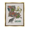 thumbnail image 1 of Stupell Industries Blooming Louisiana Magnolia State Pelican Intricate Patterns Graphic Art Metallic Gold Floating Framed Canvas Print Wall Art, Design by Valentina Harper, 1 of 5